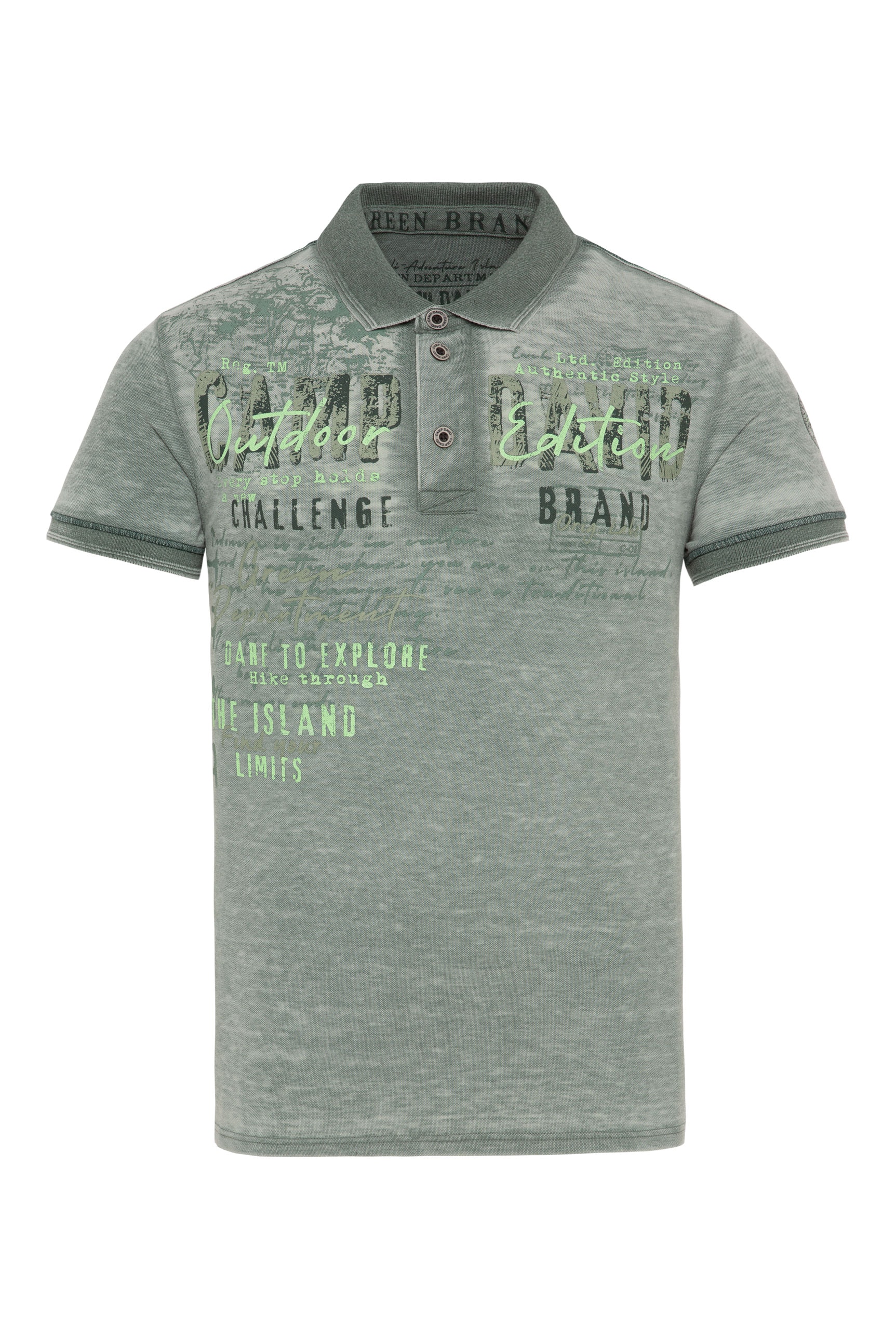 CAMP DAVID Poloshirt, mit Logo Print