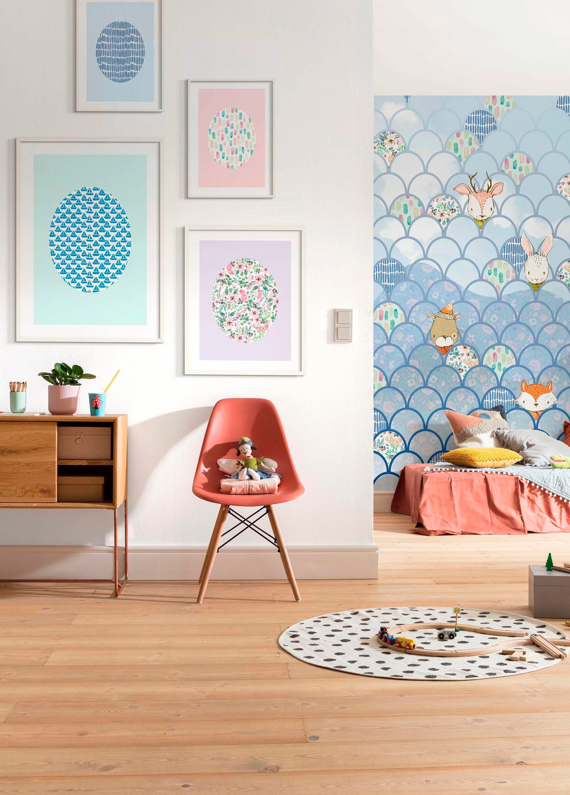 Komar Poster »Shelly Patterns Rose«, Blumen, (1 St.), Kinderzimmer,  Schlafzimmer, Wohnzimmer online kaufen | mit 3 Jahren XXL Garantie