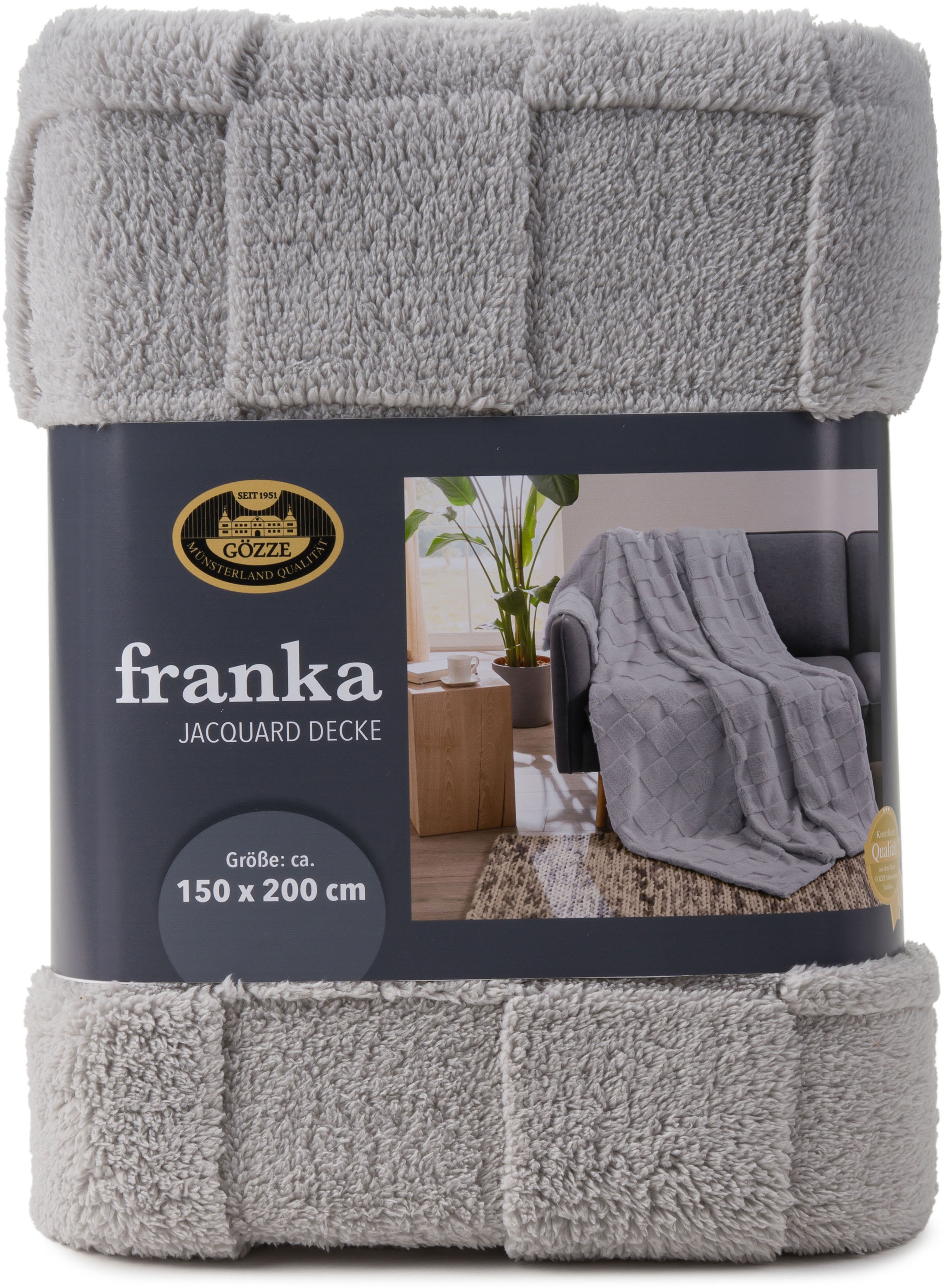 Gözze Wohndecke »FRANKA Jacquarddecke« im modernen Design, aus 100 % Polyester Mikrofaser, rundum gesäumt