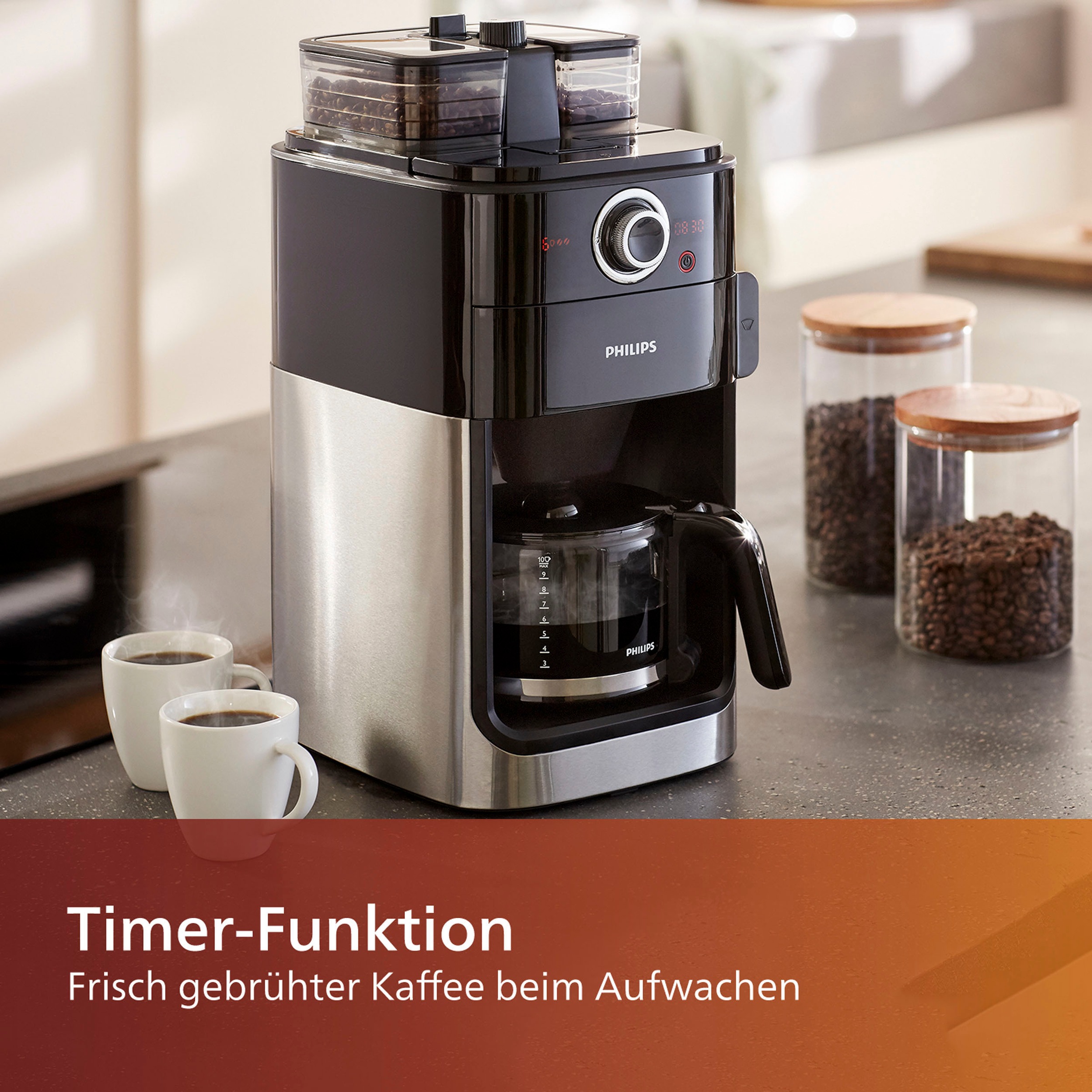Philips Kaffeemaschine mit HD7769/00«, & doppeltes 3 »Grind Brew Garantie edelstahl/schwarz Bohnenfach, mit XXL Mahlwerk Jahren