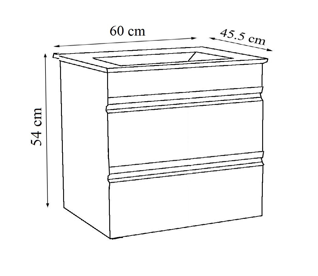 VCM Waschtisch »4-tlg. Waschplatz Waschtisch Schubladen Silora L« 4 Stk. tlg.