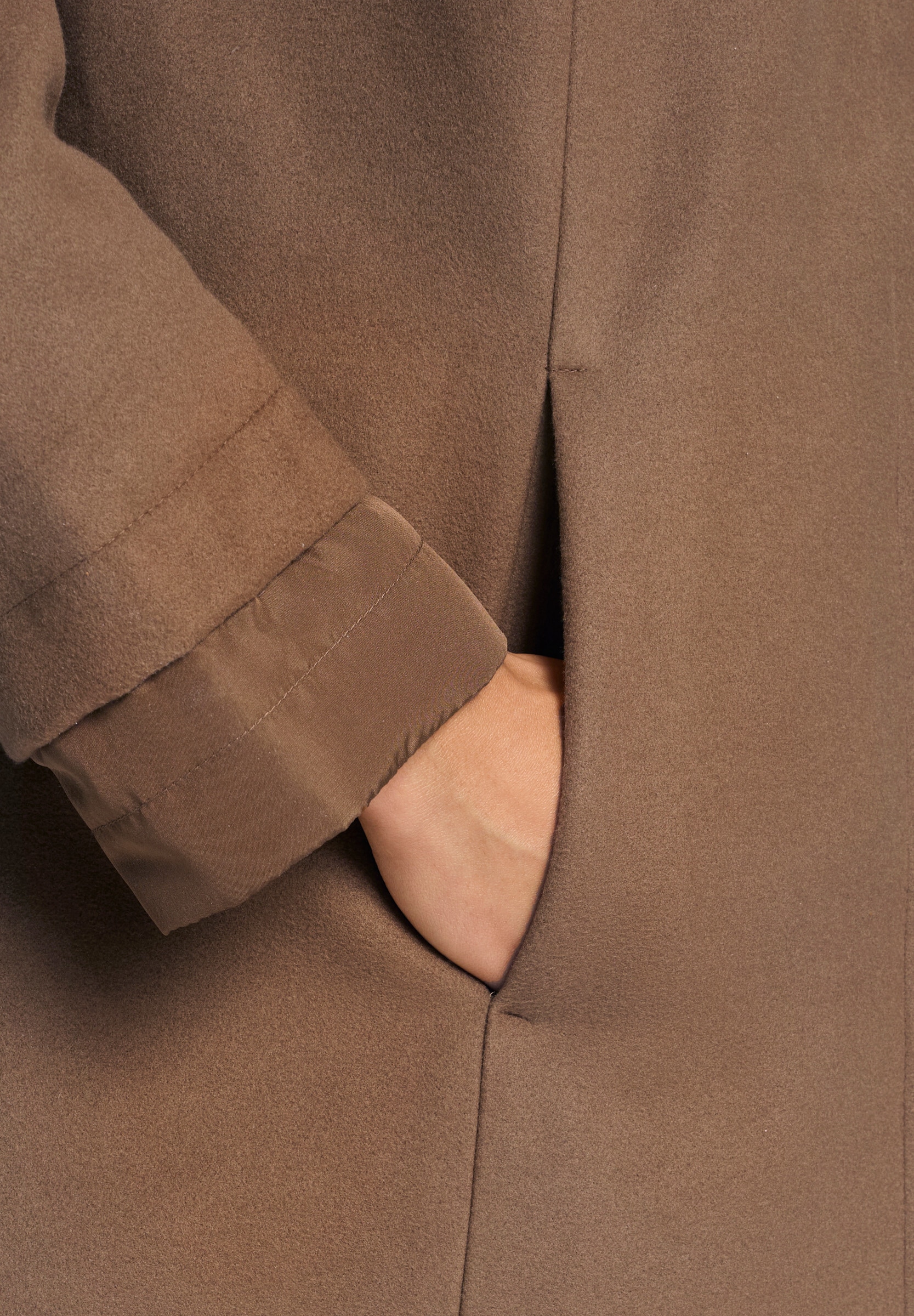 Sieh an! Langjacke »Longjacke Longjacke mit Stepp-Einsätzen« ohne Kapuze
