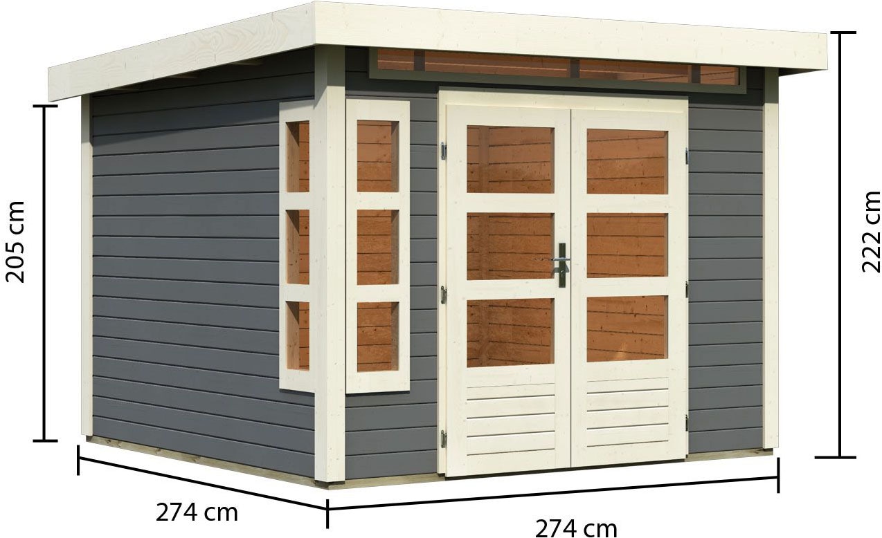 Karibu Gartenhaus »Kolimasee 6« terragrau