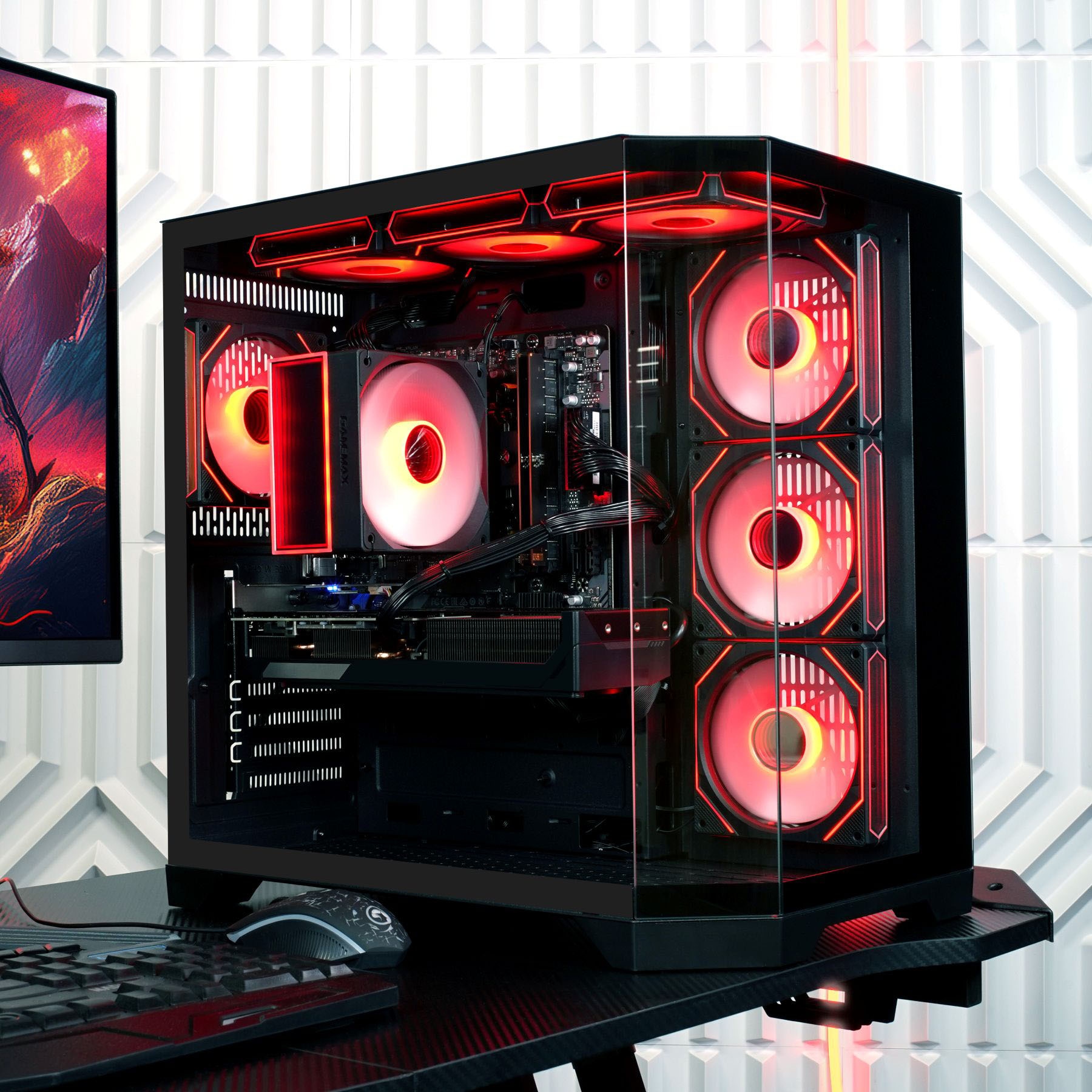GAMEMAX Gaming-PC »HYPE-A BK 8206 AMD Ryzen 5 9600X 32GB DDR5 1TB SSD RX 9070« Windows 11, DDR5 RAM