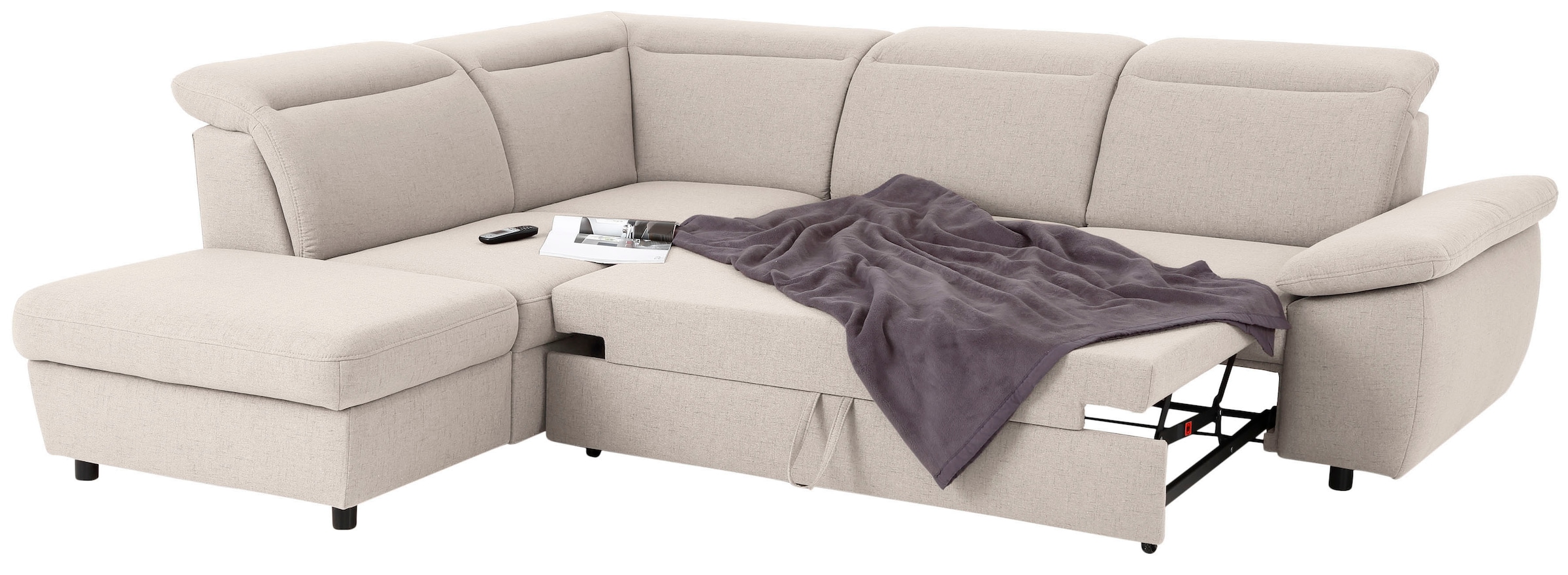 Home affaire Ecksofa »Mauritius L-Form«, mit Ottomane, mit Kopfteil- und Armlehnverstellung
