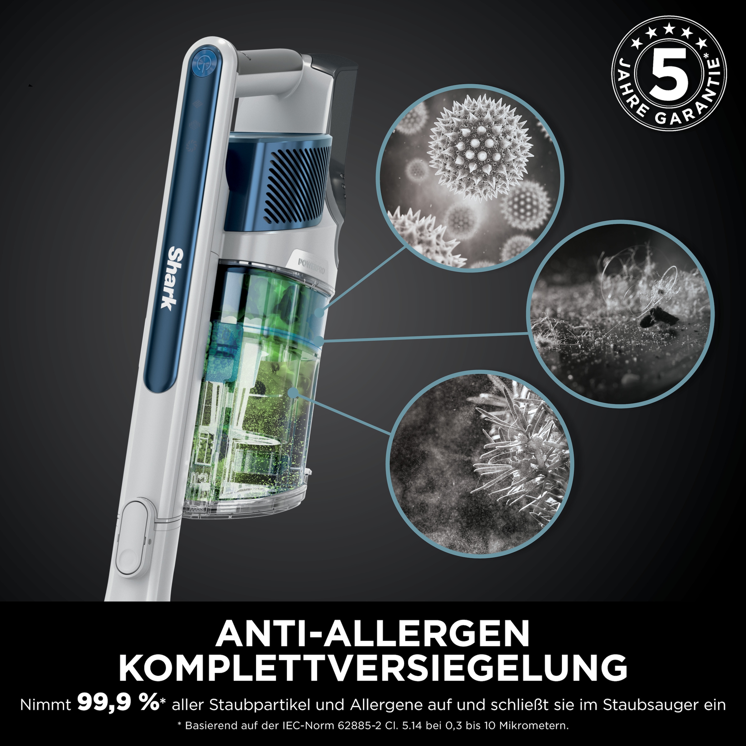 Shark Akku-Hand-und Stielstaubsauger »Shark PowerPro Akku-Sauger mit Anti Hair Wrap & FloorDetect IZ380EU«