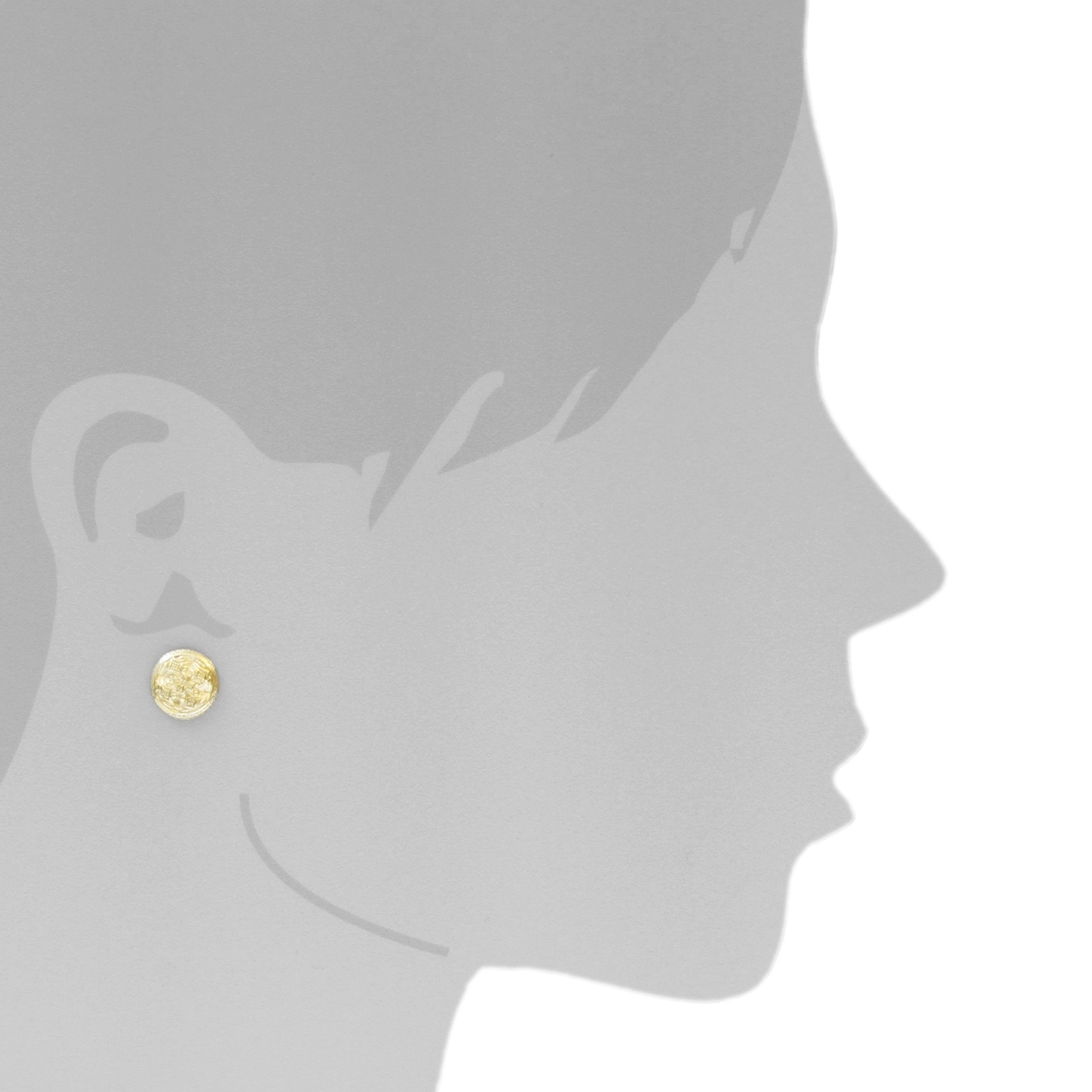OSTSEE-SCHMUCK Paar Ohrstecker »- Hiddensee 13 mm rund - Gold 333/000 -,«