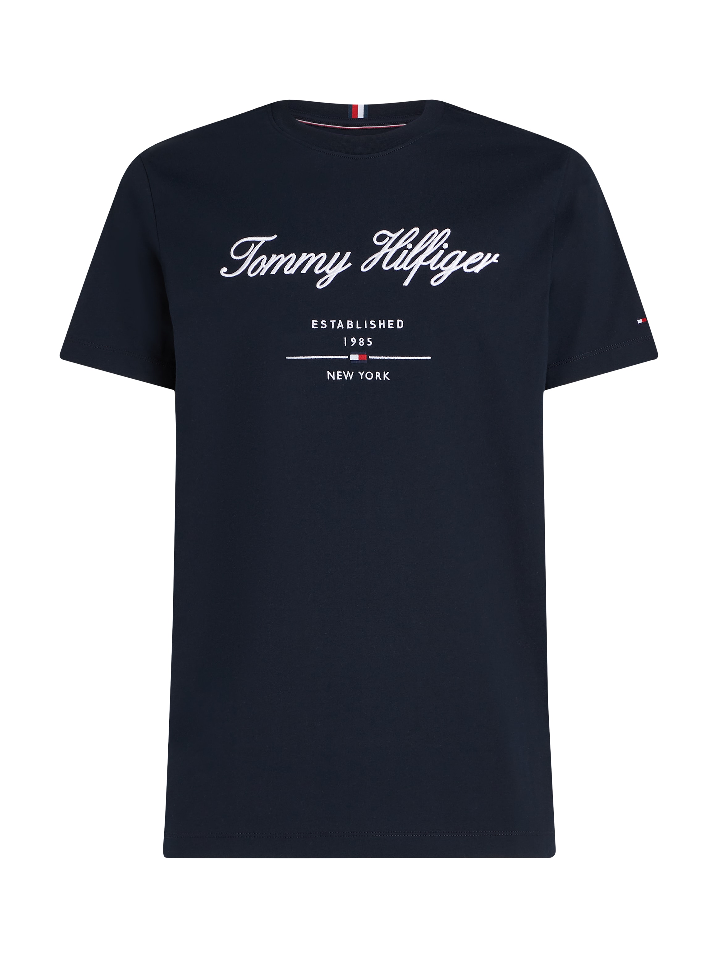 Tommy Hilfiger T-Shirt »SCRIPT LOGO TEE« mit aufgesticktem Logo