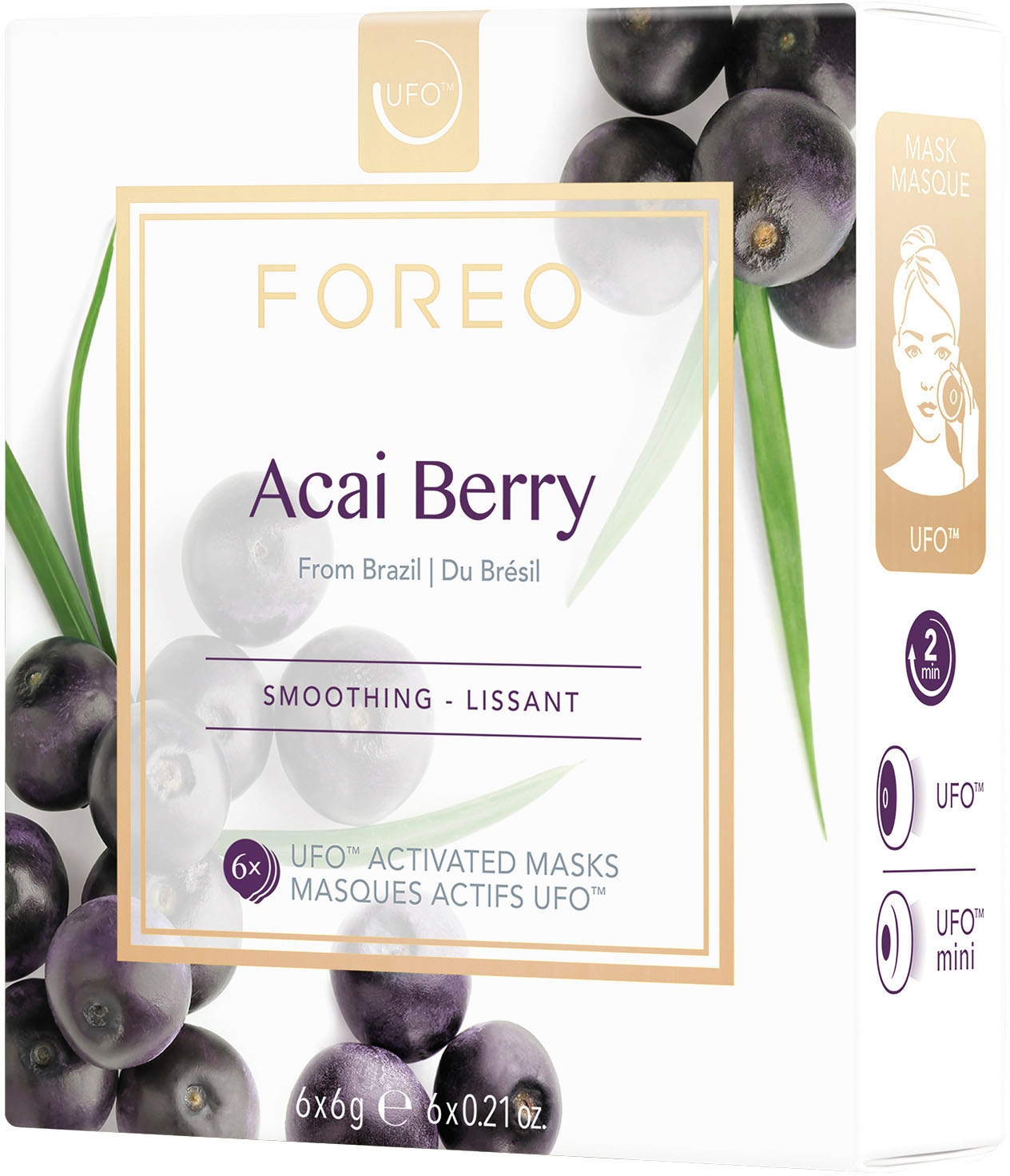 Tuchmaske »Acai Berry«, (Packung), 6 x 6 g, kompatibel mit UFO & UFO mini