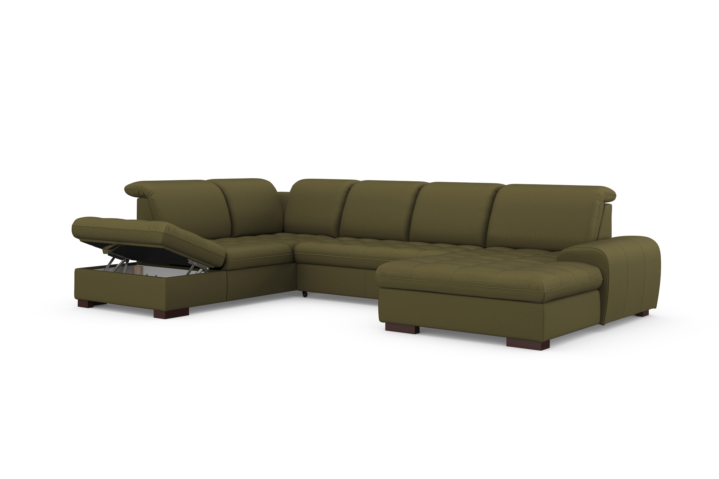 sit&more Wohnlandschaft »Luxor U-Form«, wahlweise mit Bettfunktion, Bettkasten und Kopfteilverstellung