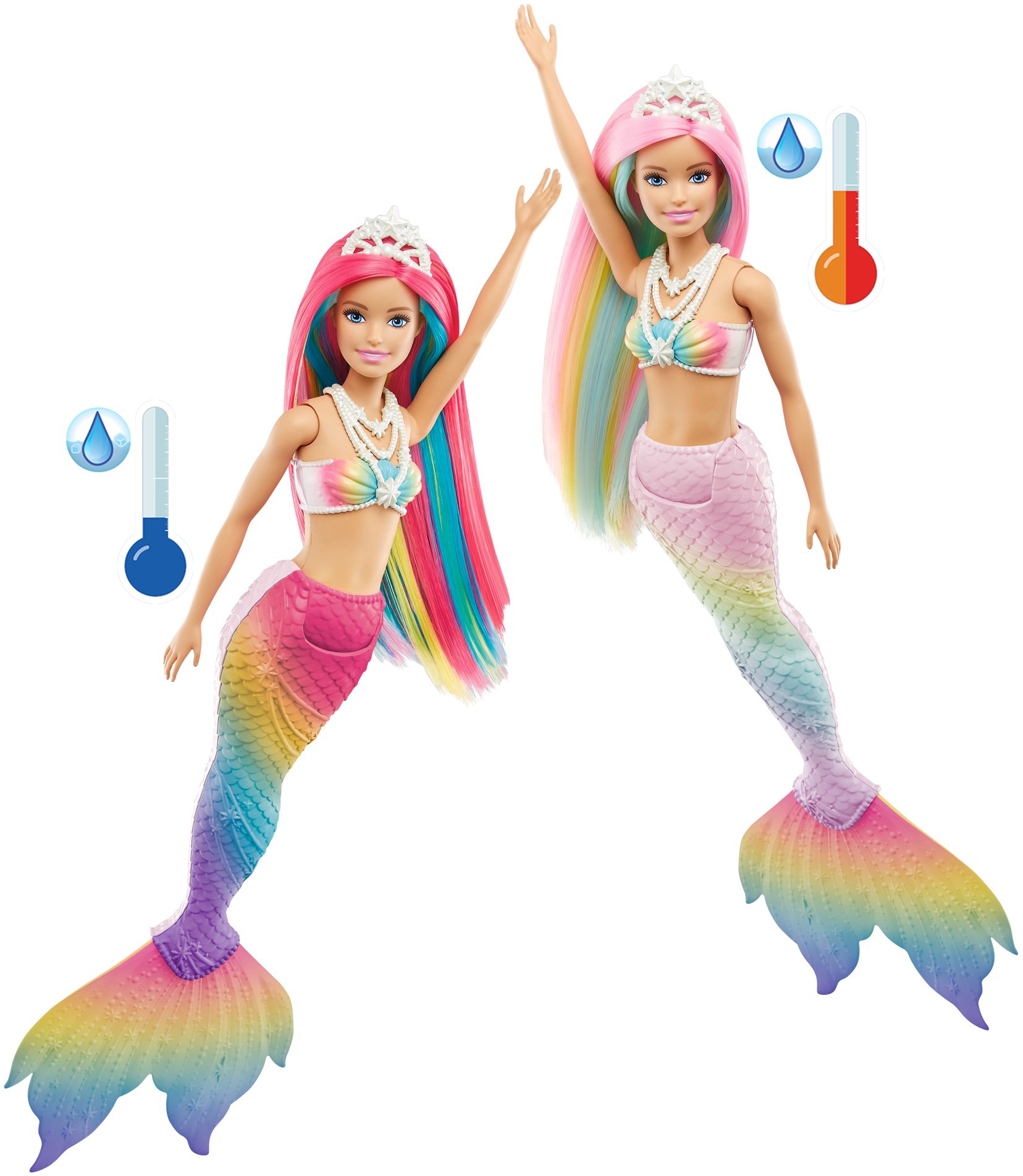 Barbie Meerjungfrauenpuppe »Puppe, Dreamtopia Regenbogenzauber Meerjungfrau mit Farbwechsel«