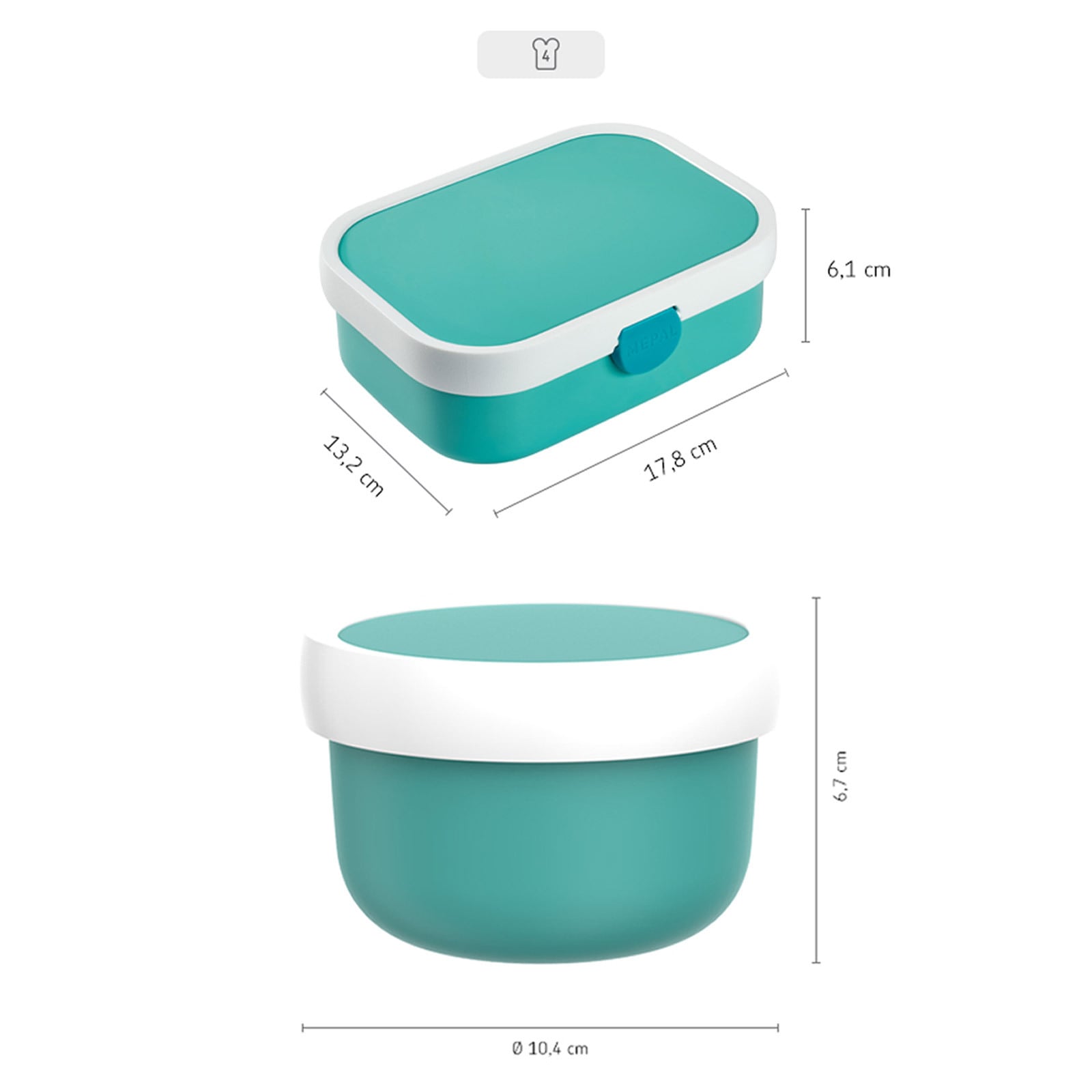 Mepal Lunchbox »Obst- und Bentobox Little Farm Campus 300 & 750 ml grün«