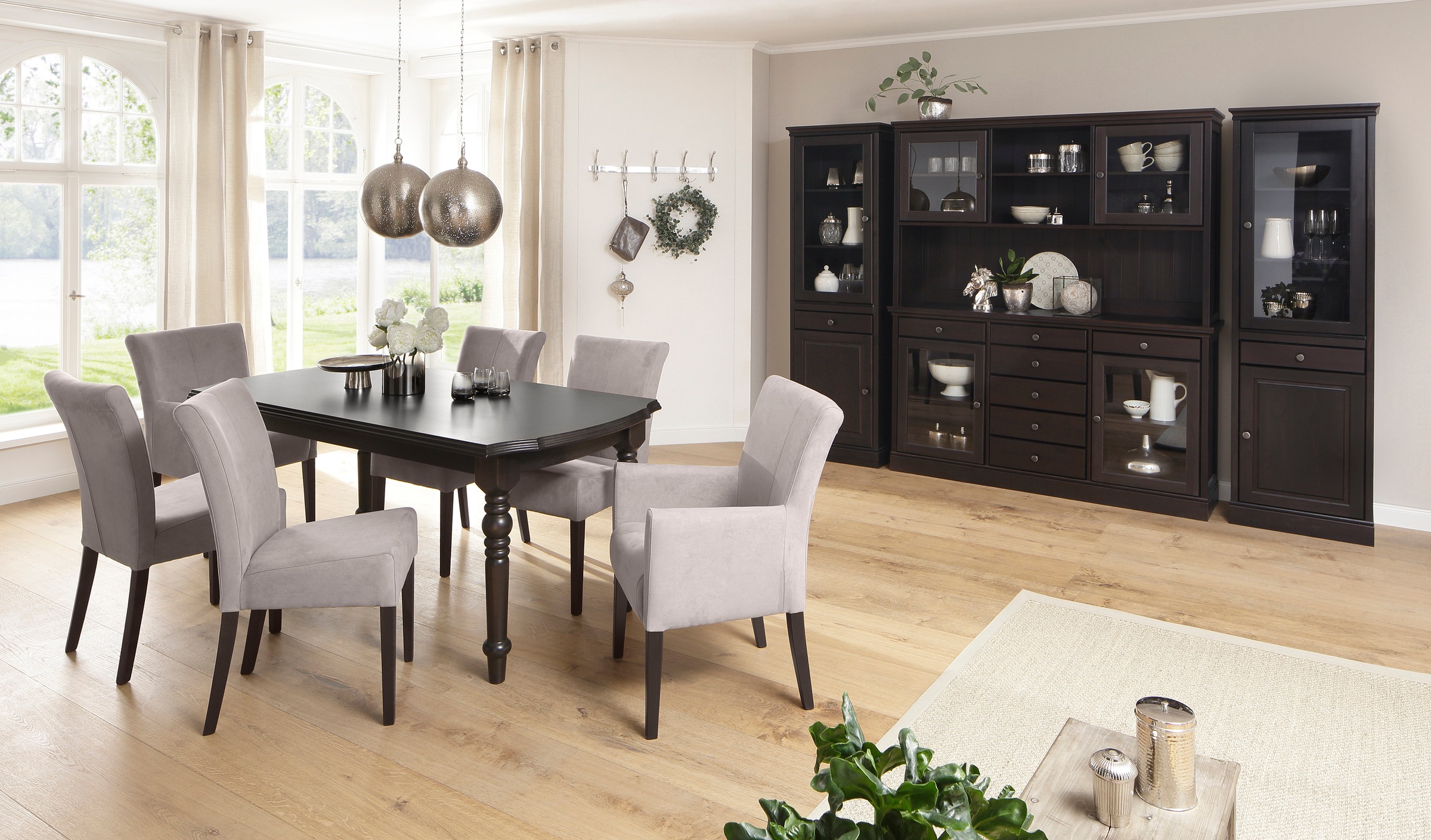 Home affaire Esszimmerstuhl »King«, Luxus-Microfaser, Polsterstuhl, Armlehnstuhl, Gestell Massivholz