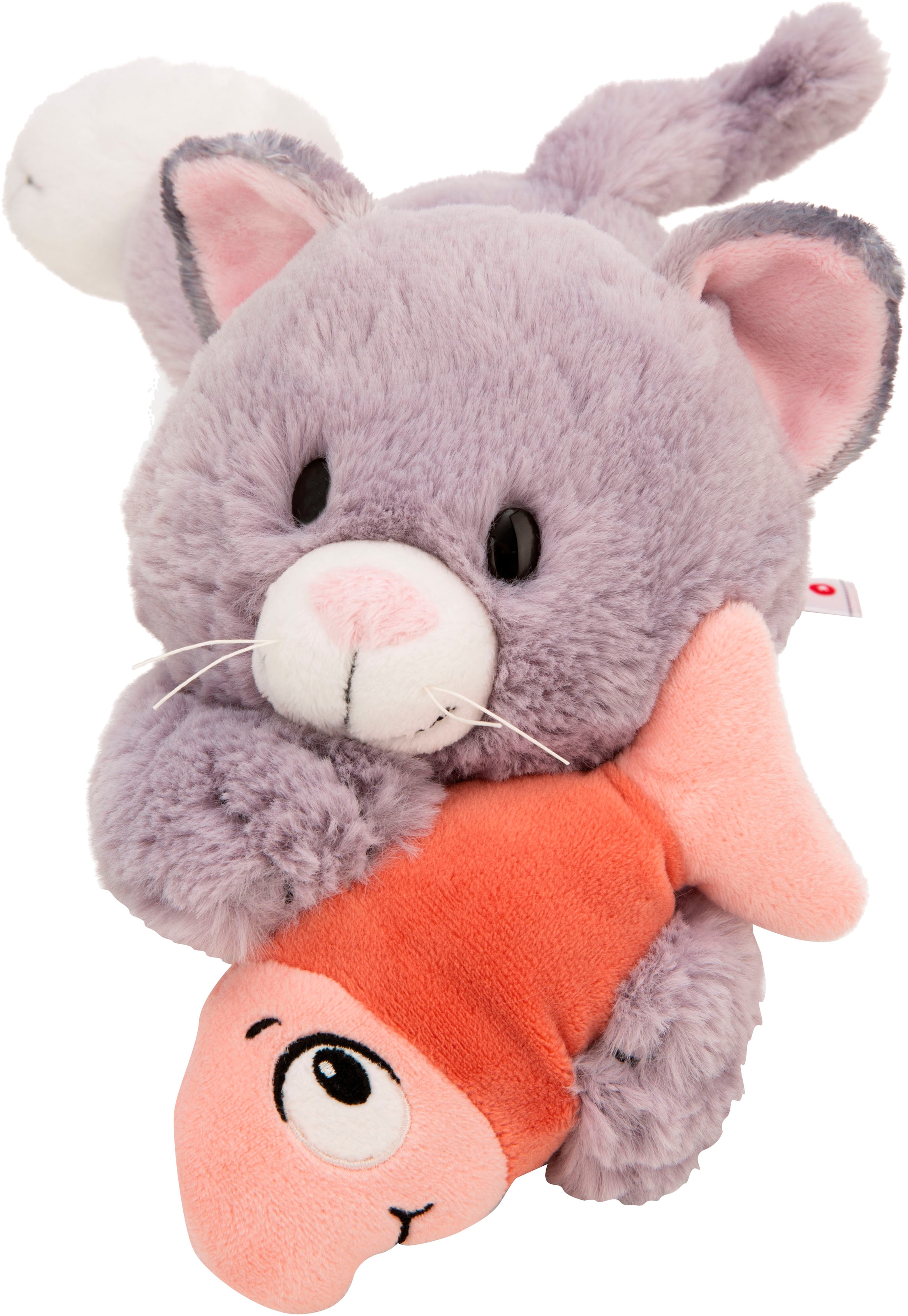 Nici Kuscheltier »Homies GREEN, Katze grau & Fisch 30 cm liegend«