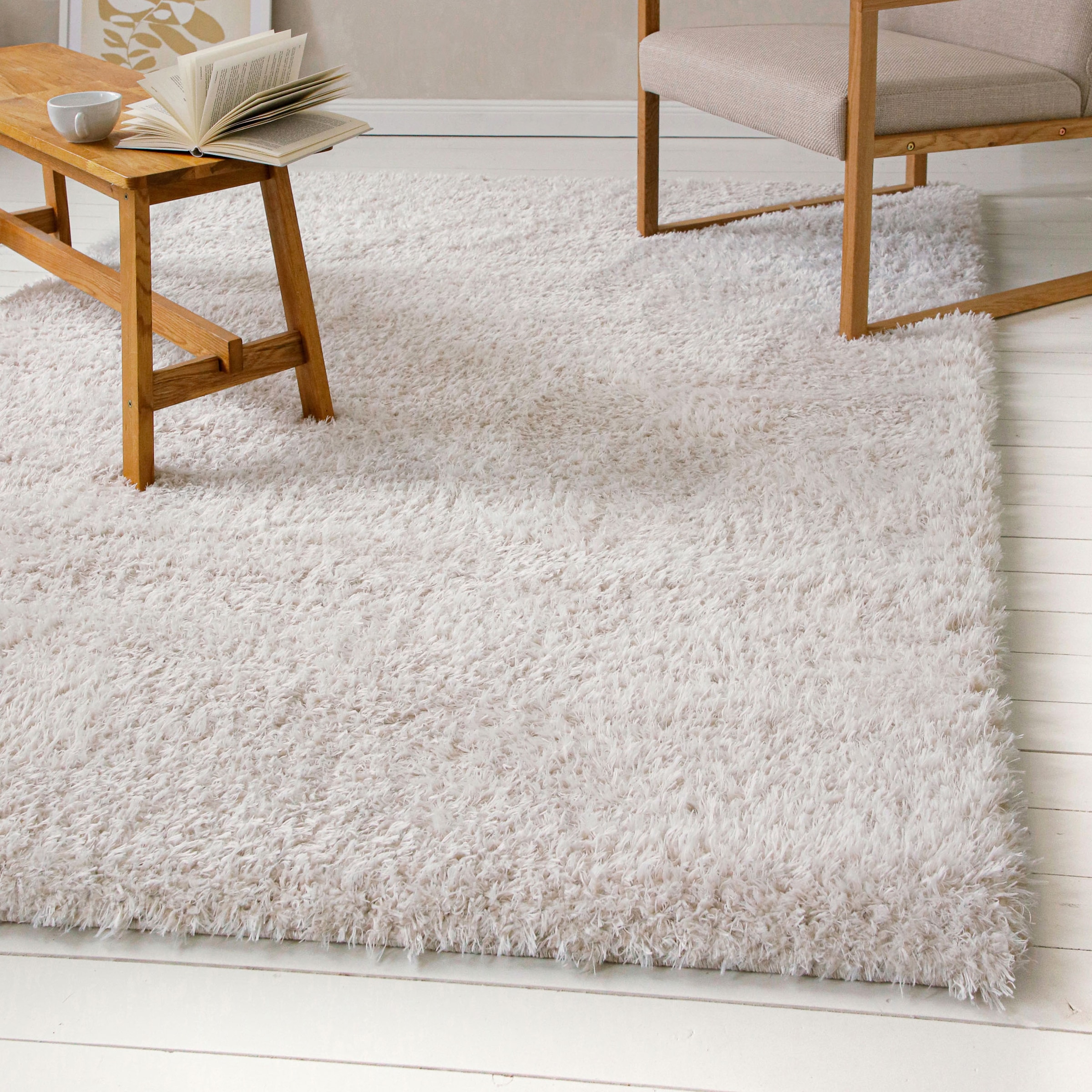OTTO home Hochflor-Teppich »Josetta , auch als Läufer erhältlich« rechteckig 50 mm Höhe Langflor, Shaggy, dichter weicher Hochflor, uni farben, Wohnzimmer