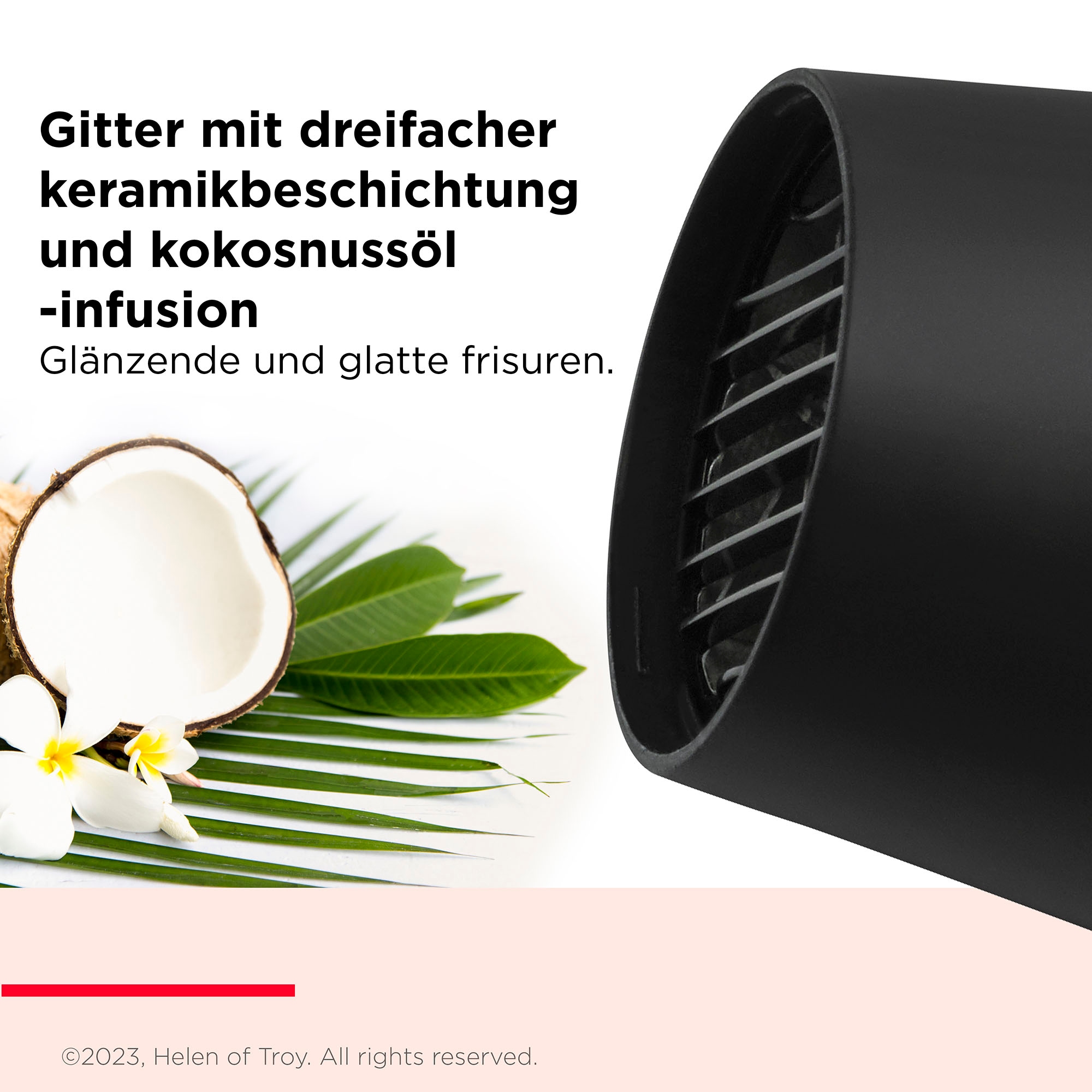 Revlon Ionic-Haartrockner »SMOOTHSTAY RVDR5317«, 2000 W, 2 Aufsätze, Gitter mit dreifacher Keramikbeschichtung und Kokosnussöl-Infusion