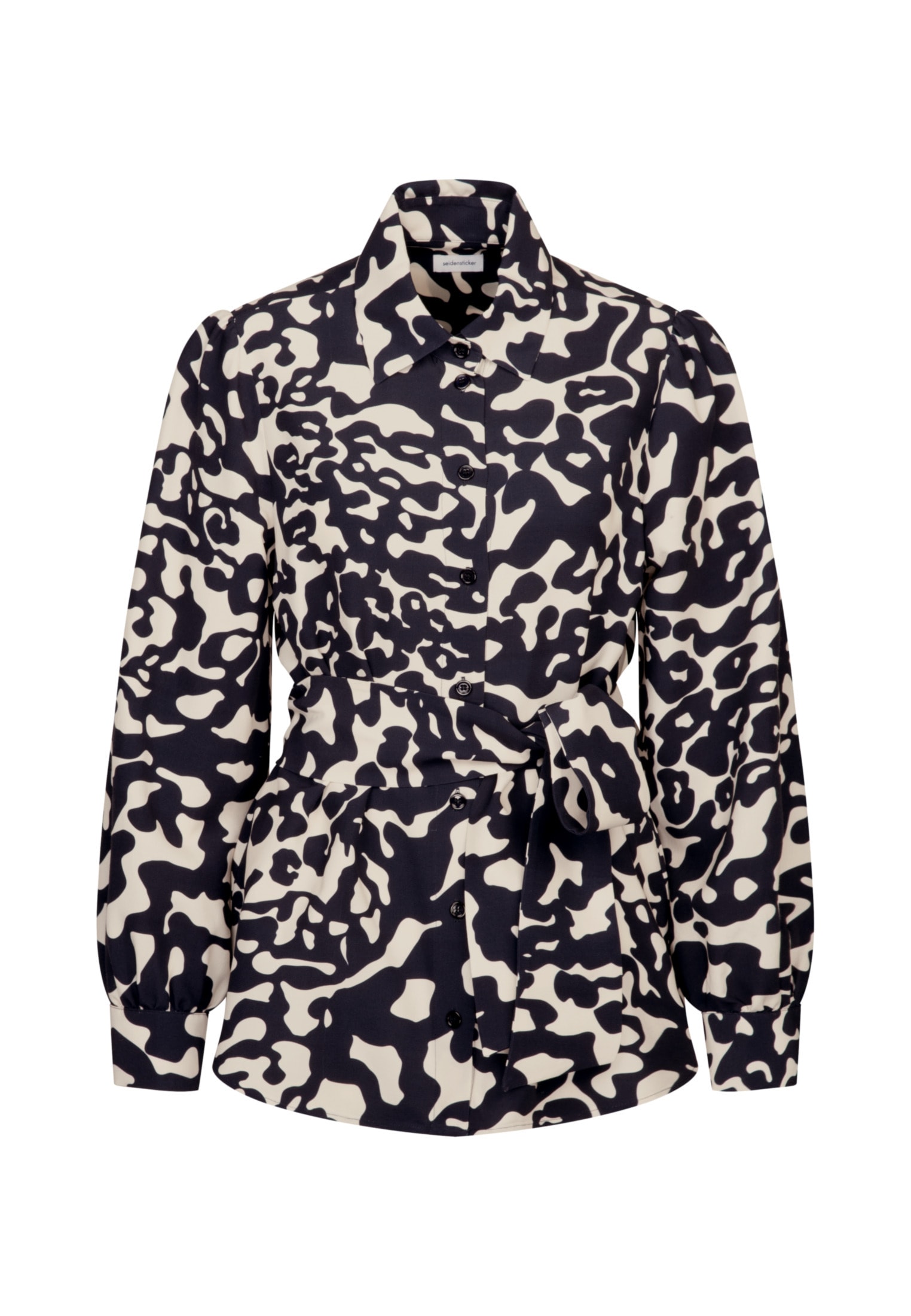seidensticker Hemdbluse »Schwarze Rose«, Langarm Kragen Animal