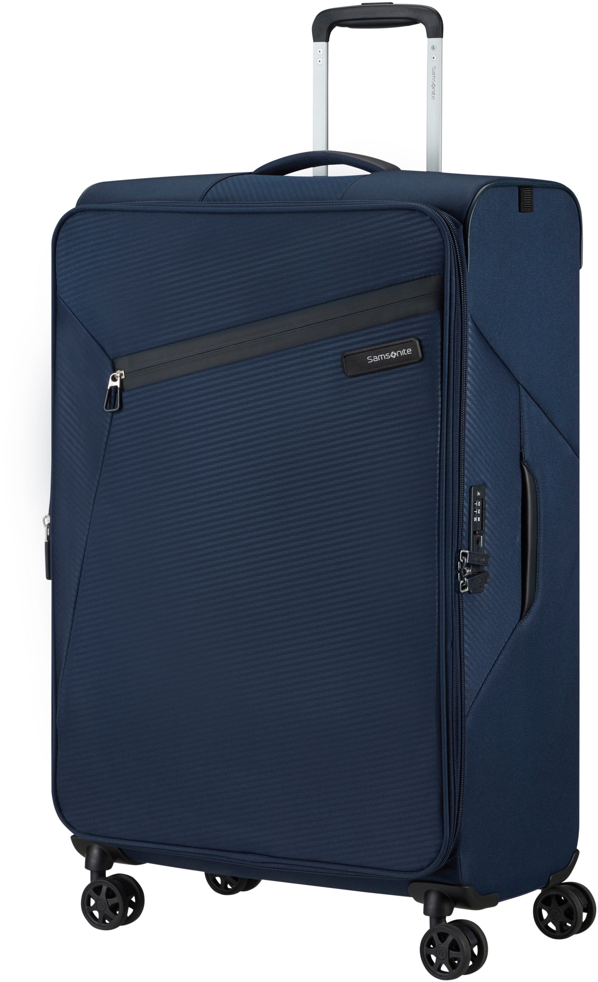 Samsonite Weichgepäck-Trolley »LITEBEAM, midnight blue, 77 cm«, 4 St. Rollen, Reisekoffer Großer Koffer Aufgabegepäck mit Volumenerweiterung