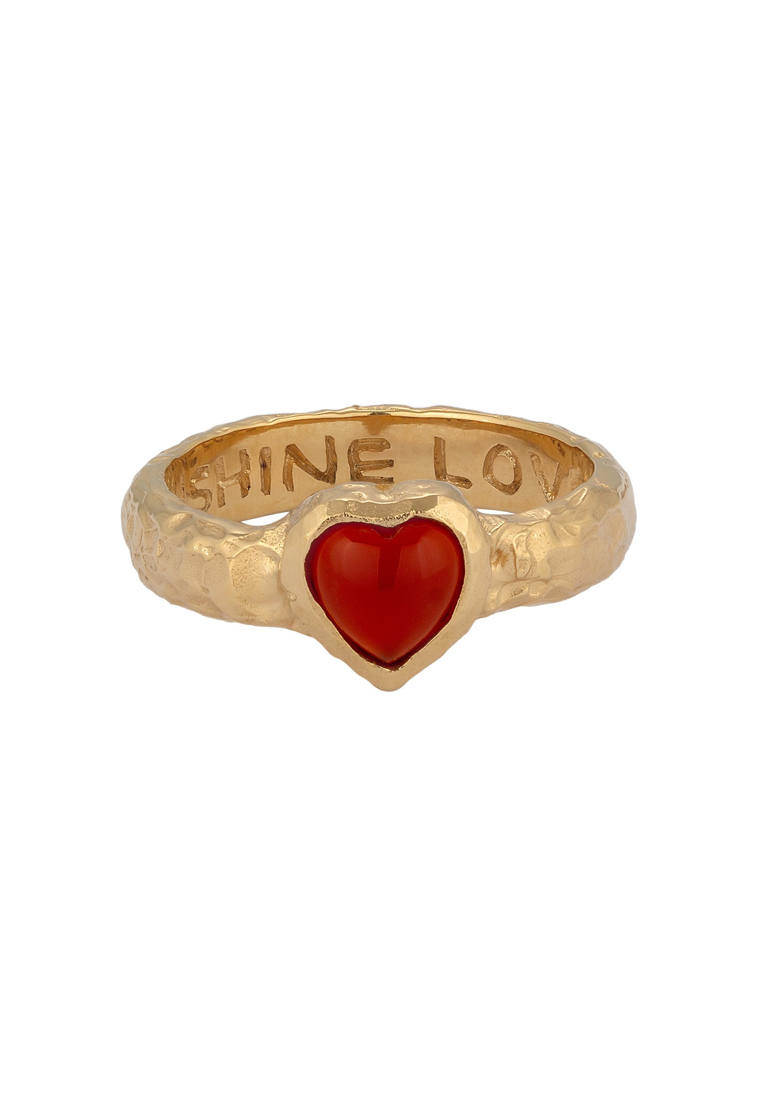 HAZE & GLORY Silberring »Ring Herz Onyx Rot 925 Sterling Silber - Heart Over Heels«