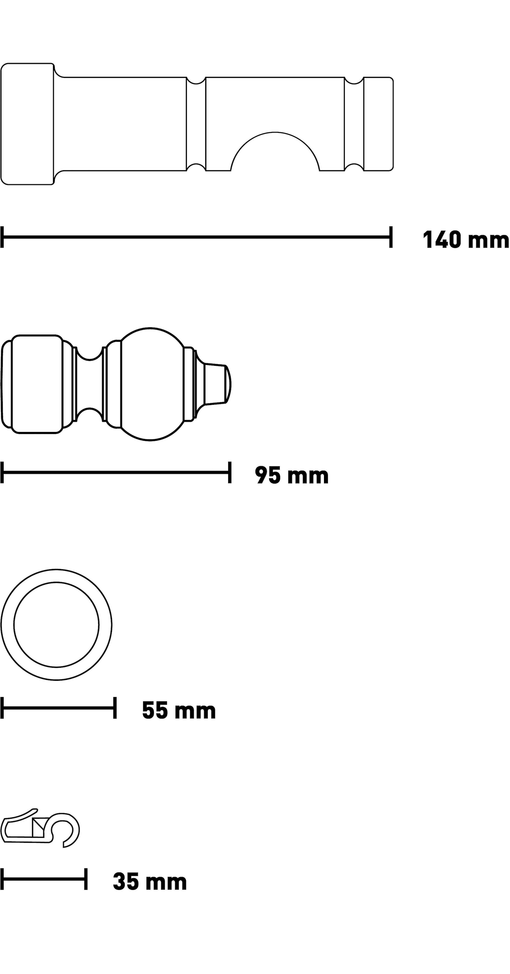 SN DECO GROUP Gardinenstange »Filigrano« 1 läufig-läufig Fixmaß 28 mm, Holz, verschiedene Längen und Farben, Komplettset