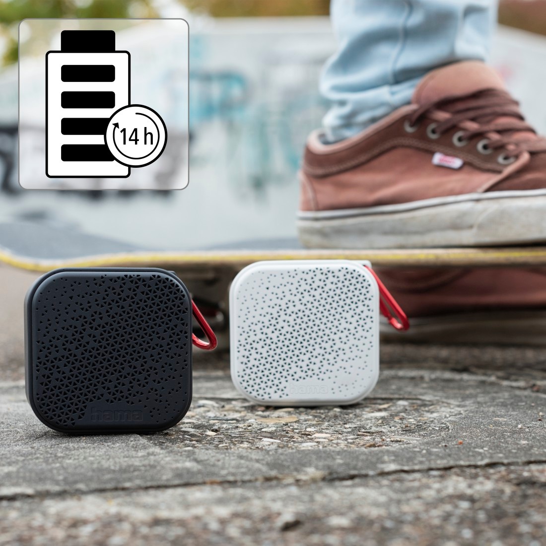 Hama Bluetooth-Lautsprecher »Mini Bluetooth Lautsprecher (wasserdicht IP67, 3,5W, mobil, Karabiner)«