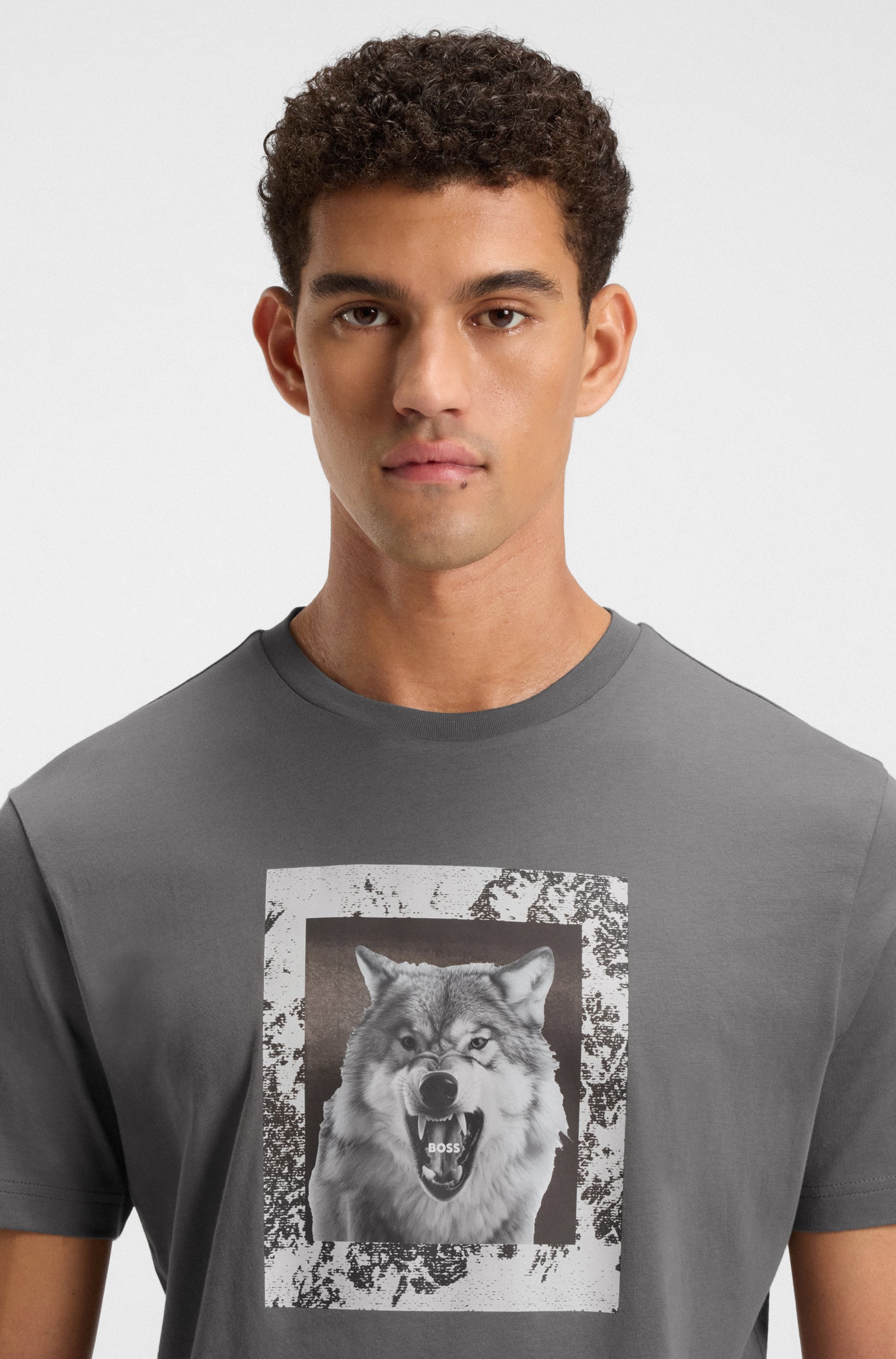 BOSS ORANGE T-Shirt »Te lupo« runder Ausschnitt, regular fit, Fotodruck
