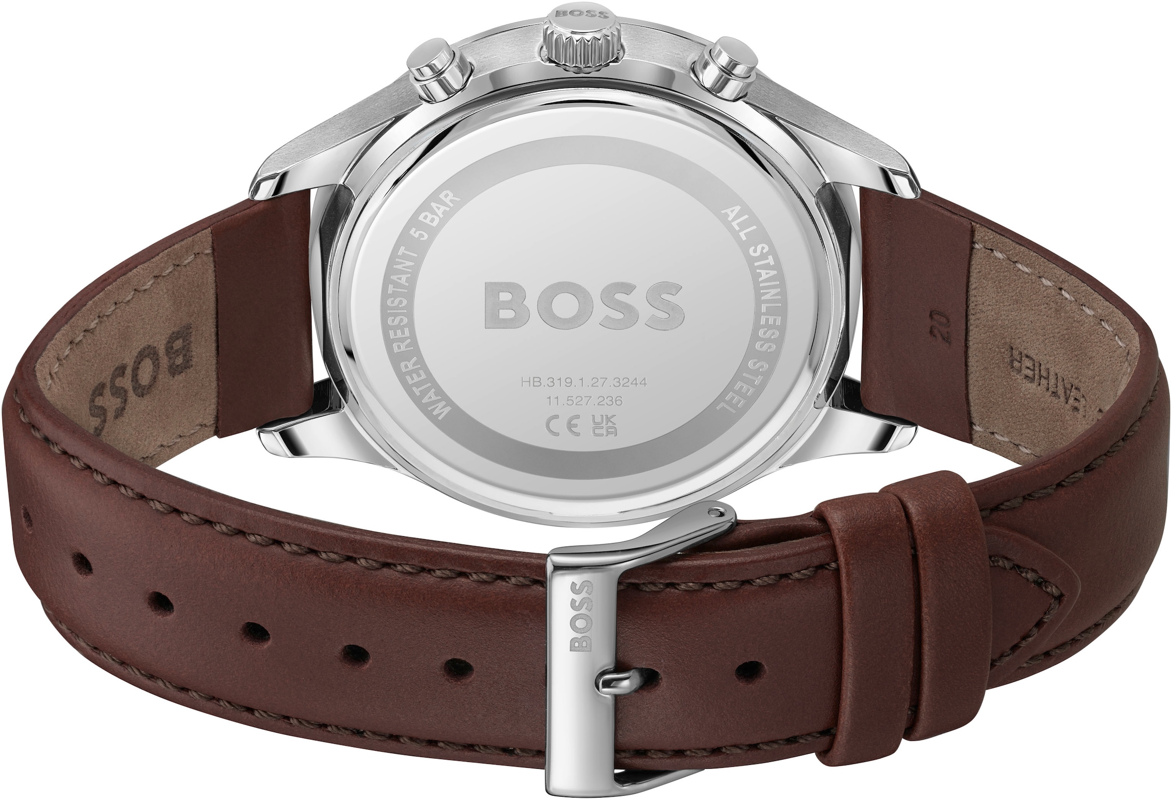 BOSS Chronograph »AVERY«, Quarzuhr, Herrenuhr, Armbanduhr, Stoppfunktion, Lederarmband