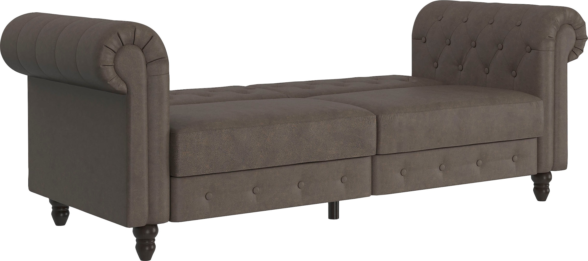Dorel Home 3-Sitzer »Felix, Schlafsofa 236 cm, (Liegefläche 108x190cm), Rückenlehne« 3-fach verstellbar, Velours, Kunstleder, Luxus-Microfaser Vintage