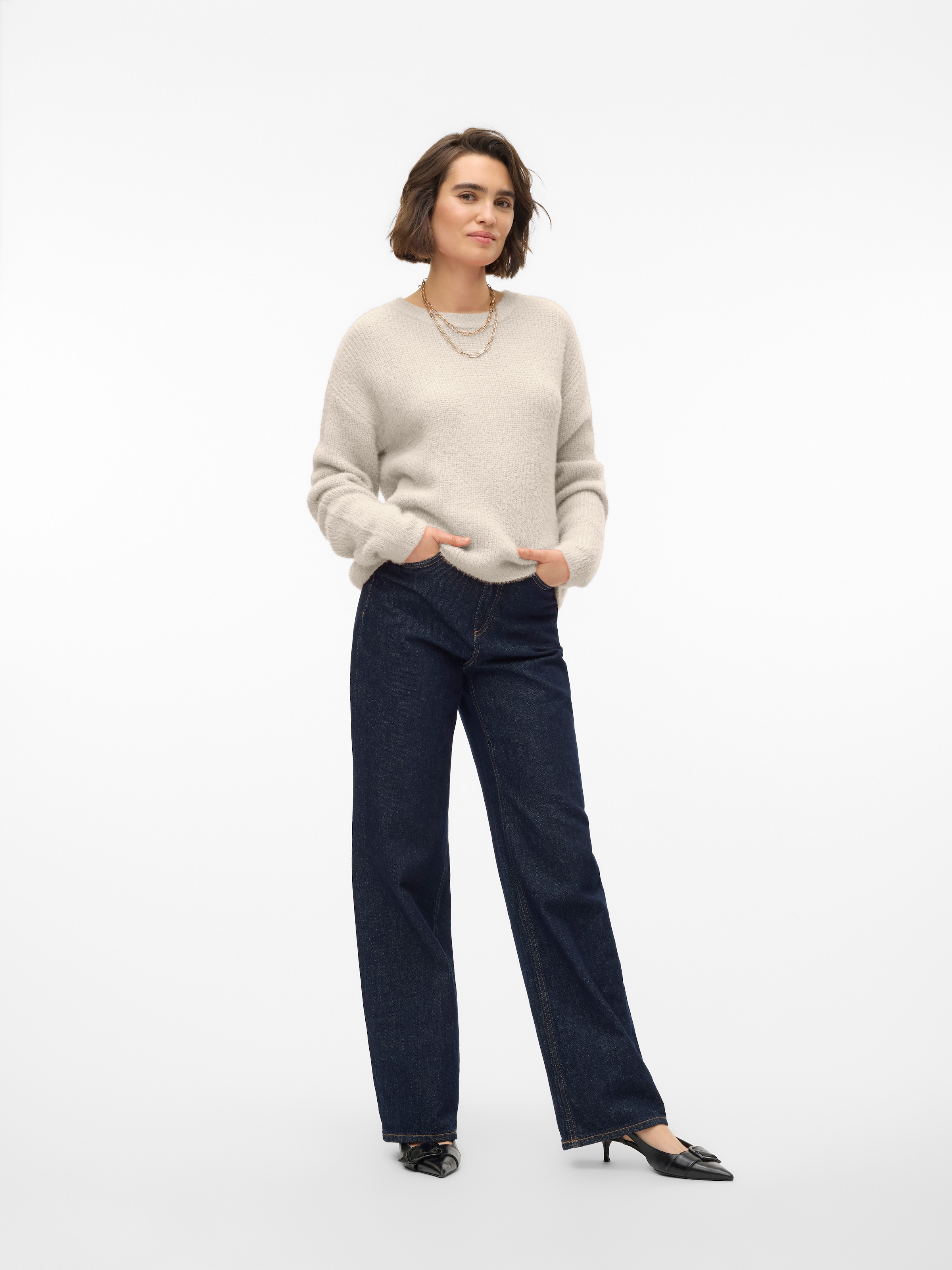 Vero Moda Strickpullover »VMPUFF LS O-NECK PULLOVER BOO«