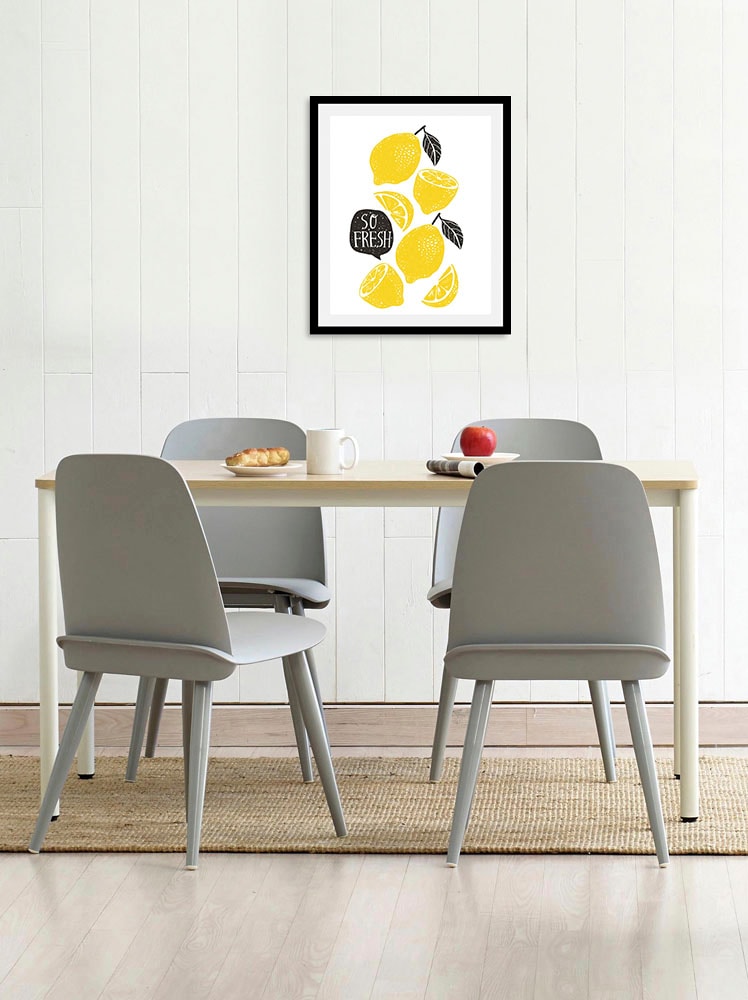 queence Bild »Enrico«, Obst-Obst Bilder-Essen-Lebensmittel-Kunst, (1 St.), HD Premium Poster-Druck inkl. Holzrahmen