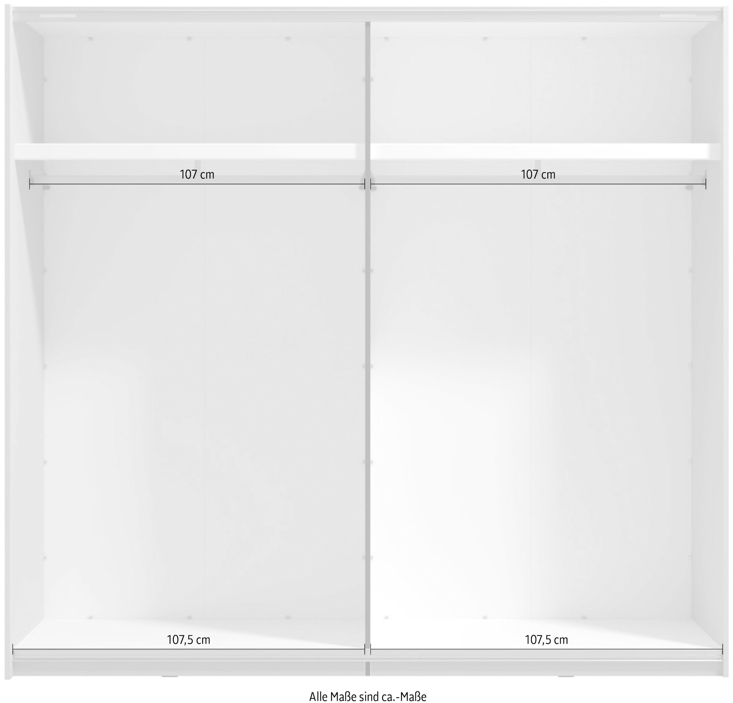 Home affaire Schwebetürenschrank »Belfort, Kleiderschrank mit Spiegel, Made in Europe«, (wähle deine perfekte, individuelle Innenausstattung), 2 Schiebetüren, 220x61x205cm, FSC® -zertifizierter Holzwerkstoff