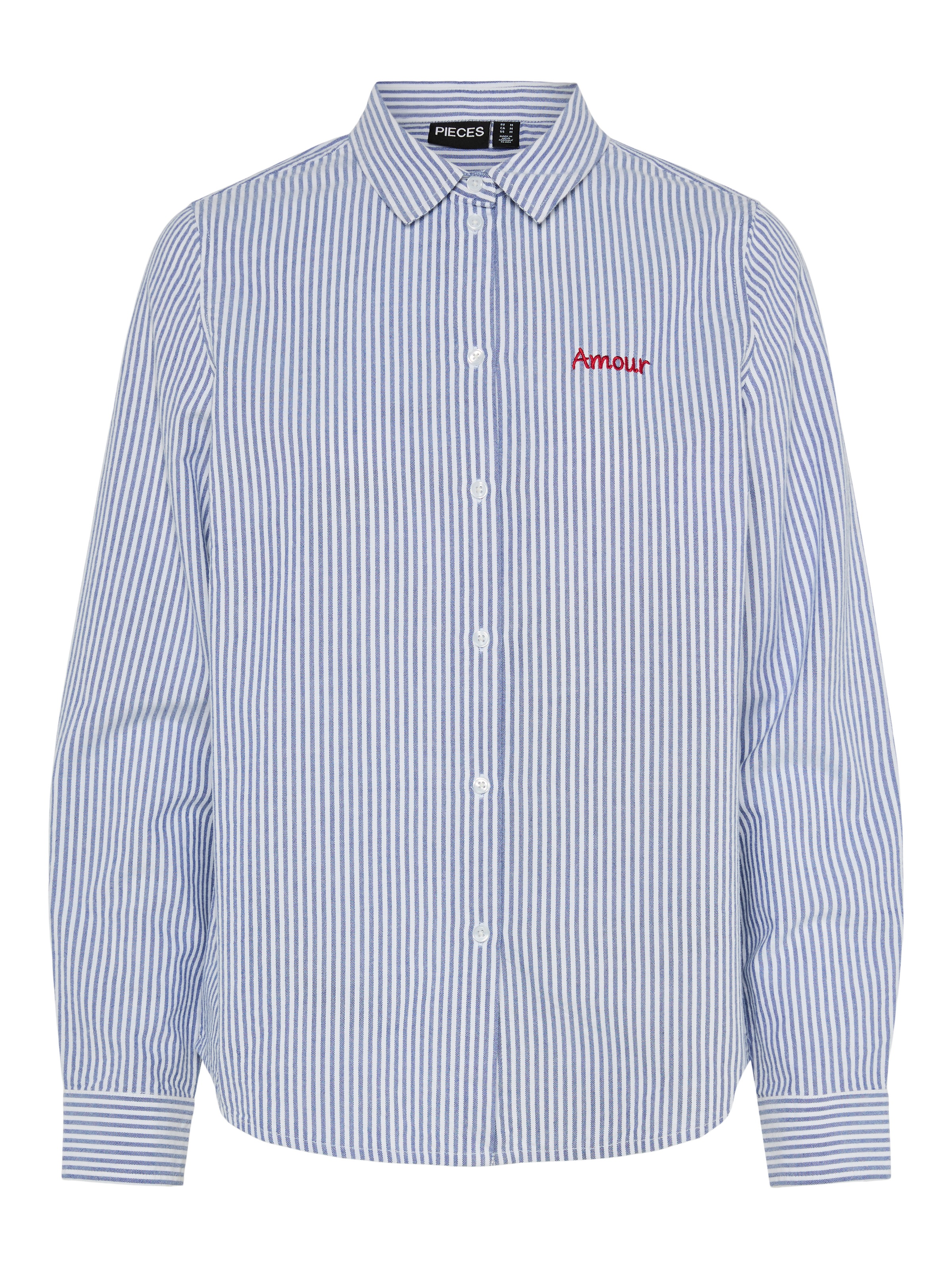 pieces Langarmbluse »PCIRENE LS SHIRT WVN NOOS« Baumwolle, regular fit