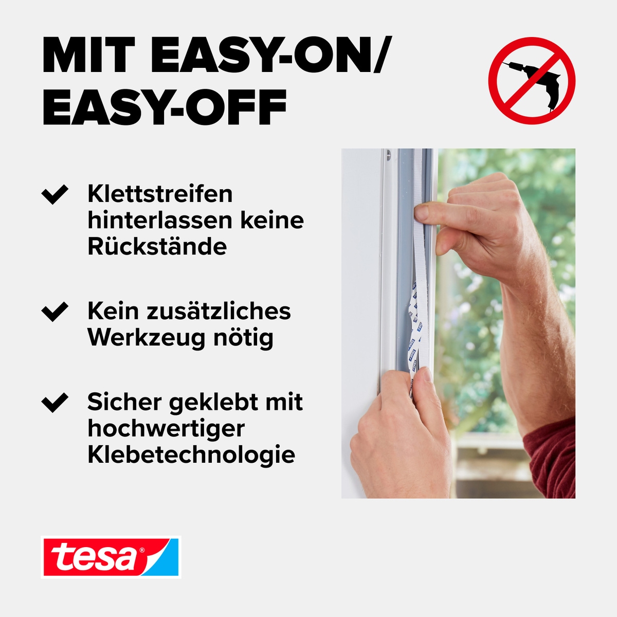 tesa Insektenschutz-Fensterrahmen »Insect Stop Comfort Fliegengitter für Fenster- Insektenschutz Rollo«, Insektenschutz für Fenster - selbstklebend - schwarz - 1,3 m : 1,5 m