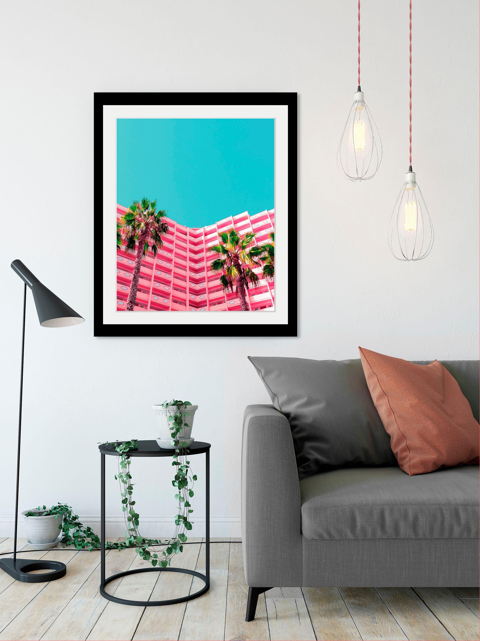 queence Bild »Miami« Amerika | Bilder von Amerika | Gebäude | Himmel | Palmen HD Premium Poster-Druck inkl. Holzrahmen