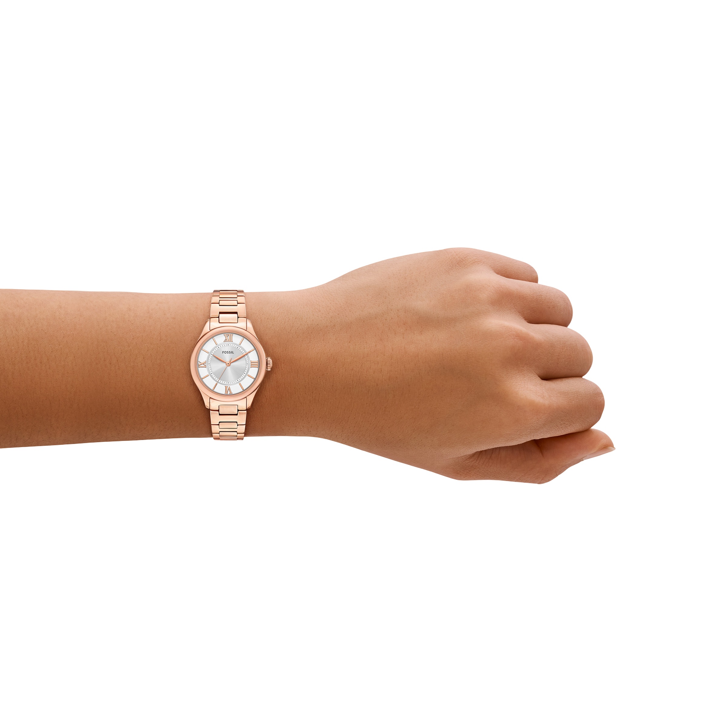 Fossil Quarzuhr »GILMORE«, Armbanduhr, Damenuhr, Edelstahlarmband, analog