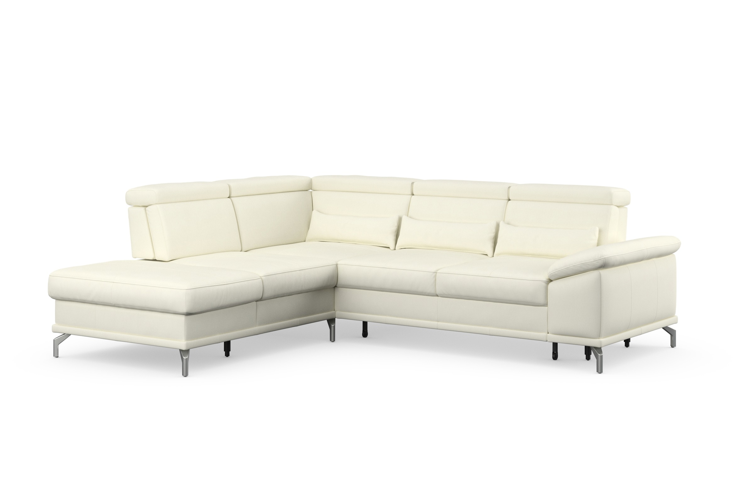 sit&more Ecksofa »Cabrio L-Form, mit Sitztiefenverstellung, Arm- und Kopfteilverstellung«, 3 Nierenkissen, Federkern, optional Bettfunktion und Stauraum