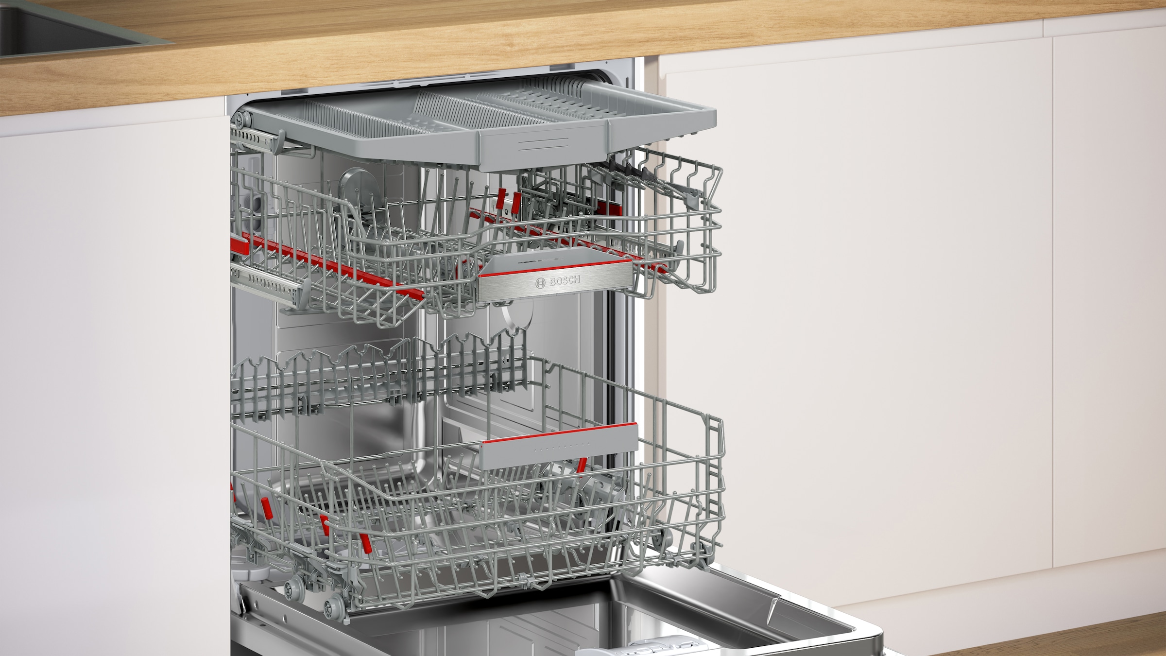 BOSCH Unterbaugeschirrspüler Serie 6 »SMU6ECS18E« 14 tlg. Maßgedecke Optimiertes Trocknen durch automatische Türöffnung und extrem leise