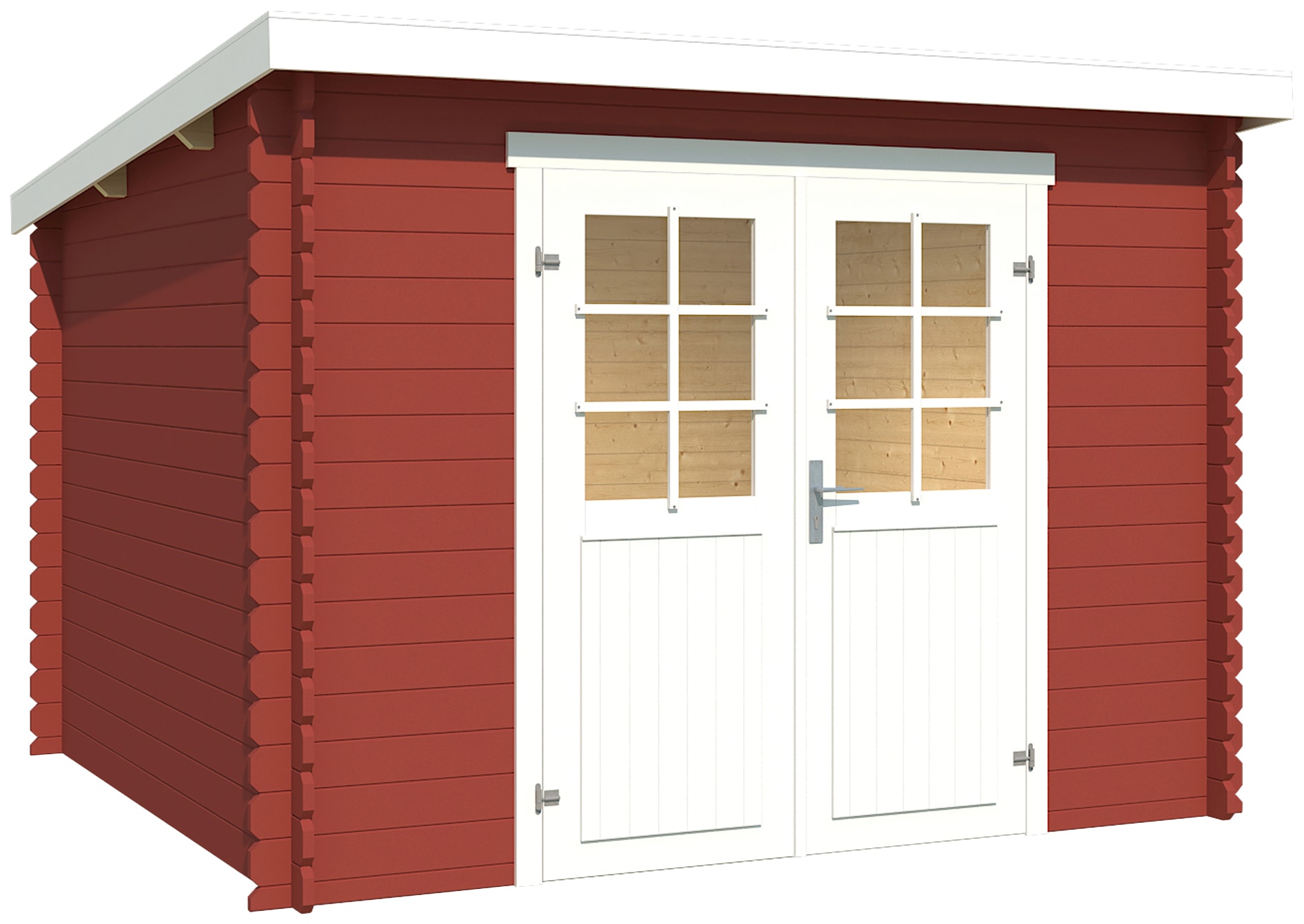 LASITA MAJA Gartenhaus »San Jose 275«, Blochbohlenhaus 28mm, Fundamentmass 2750x2750, Schwedenrot