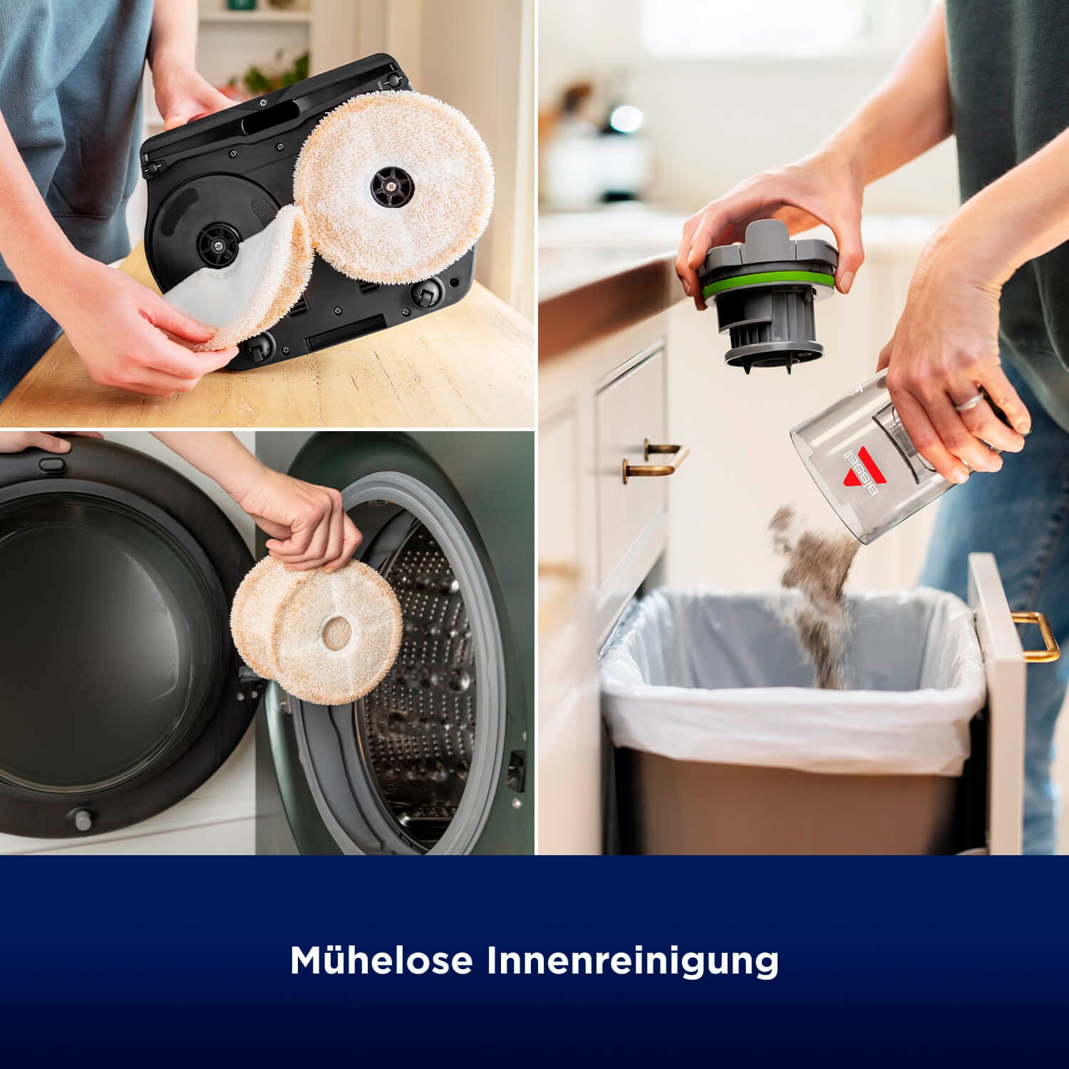 Bissell Nass-Trocken-Akkusauger »3893N, SpinWave®+ Vac PET Select, staubfreies Wischen,«, kabellos, für alle Hartböden, 3 Reinigungsmodi inklusive Saugmodus