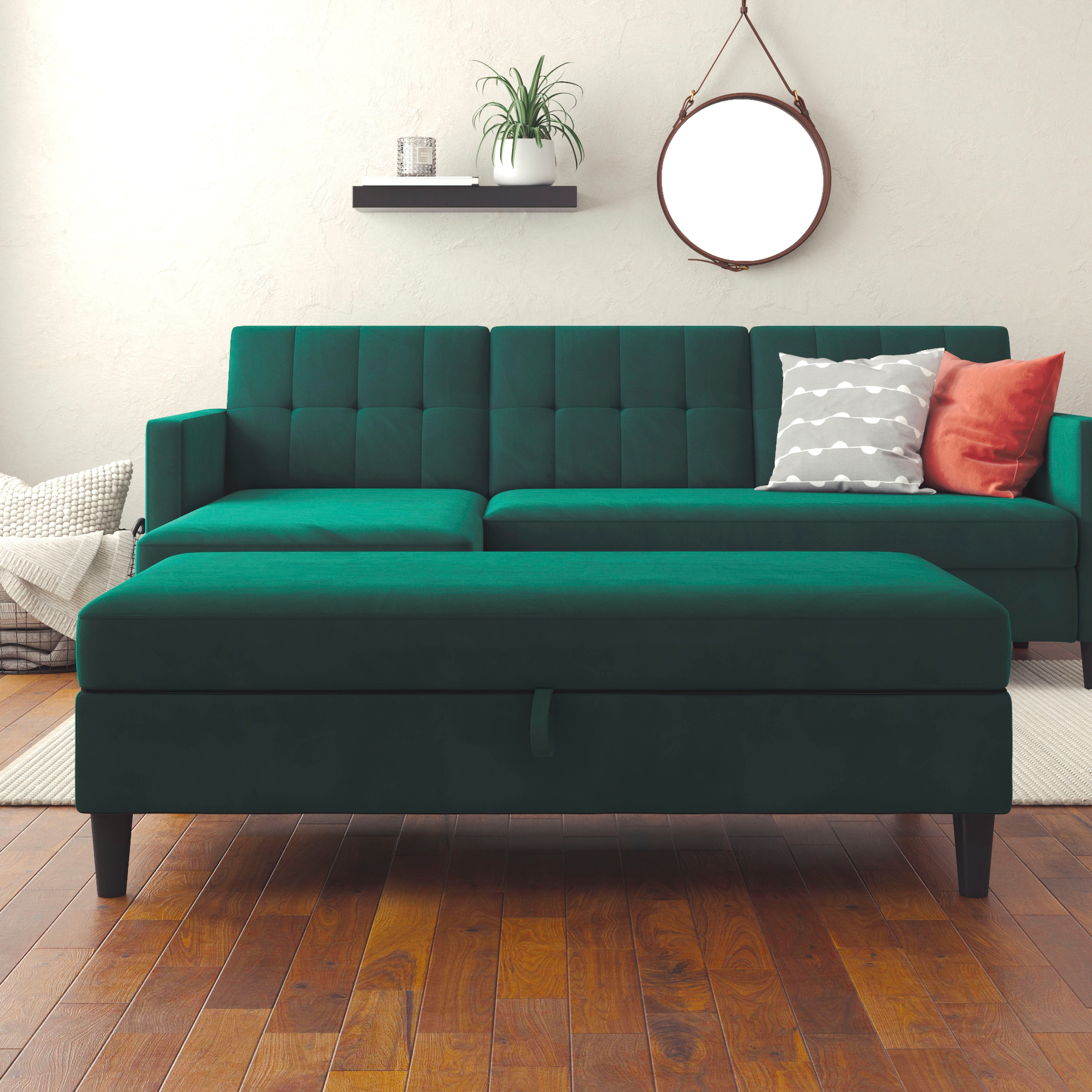 Dorel Home Stauraumhocker »Hartford« Polsterhocker mit Stauraum, frei im Raum stellbar, Sitzhöhe 43 cm