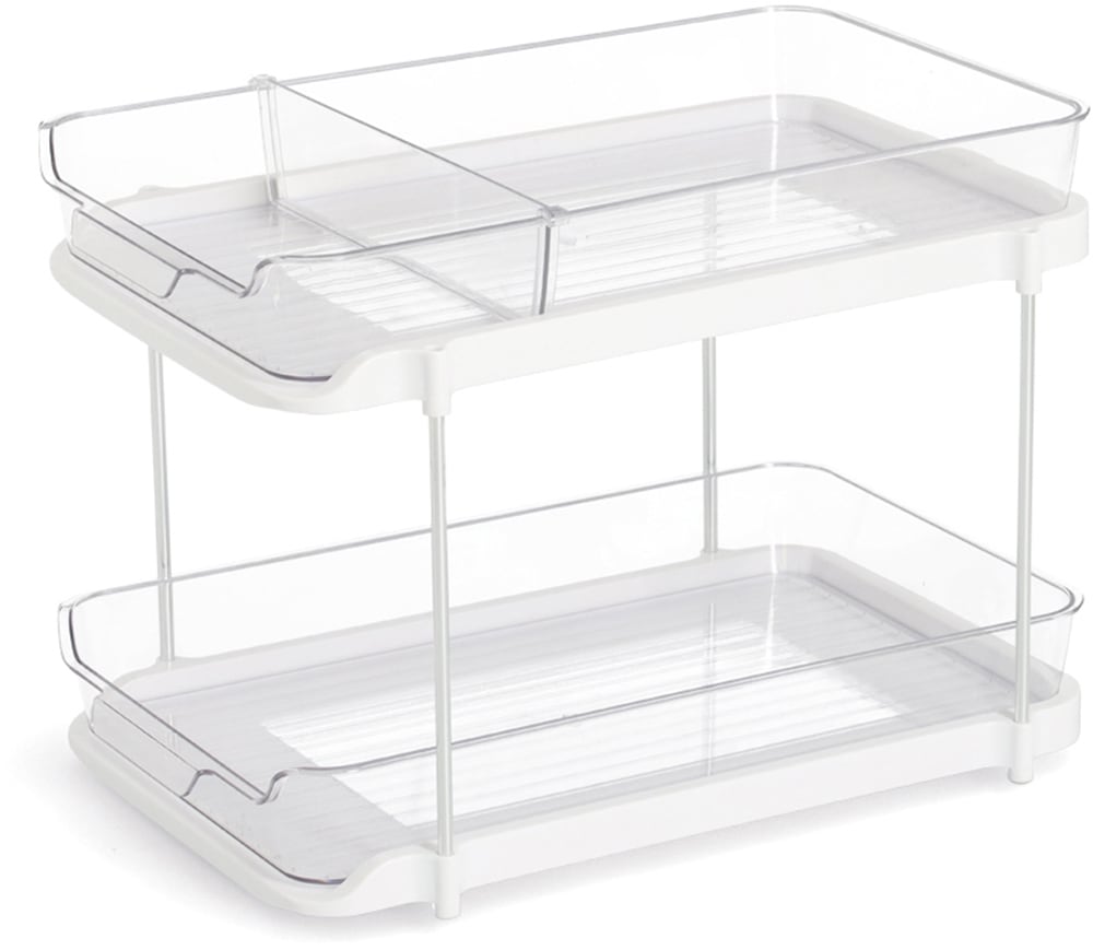 Zeller Present, Standregal »Etagenregal, Kunststoff« mit Schiebesystem, pflegeleicht, transparent/weiß, Kunststoff,