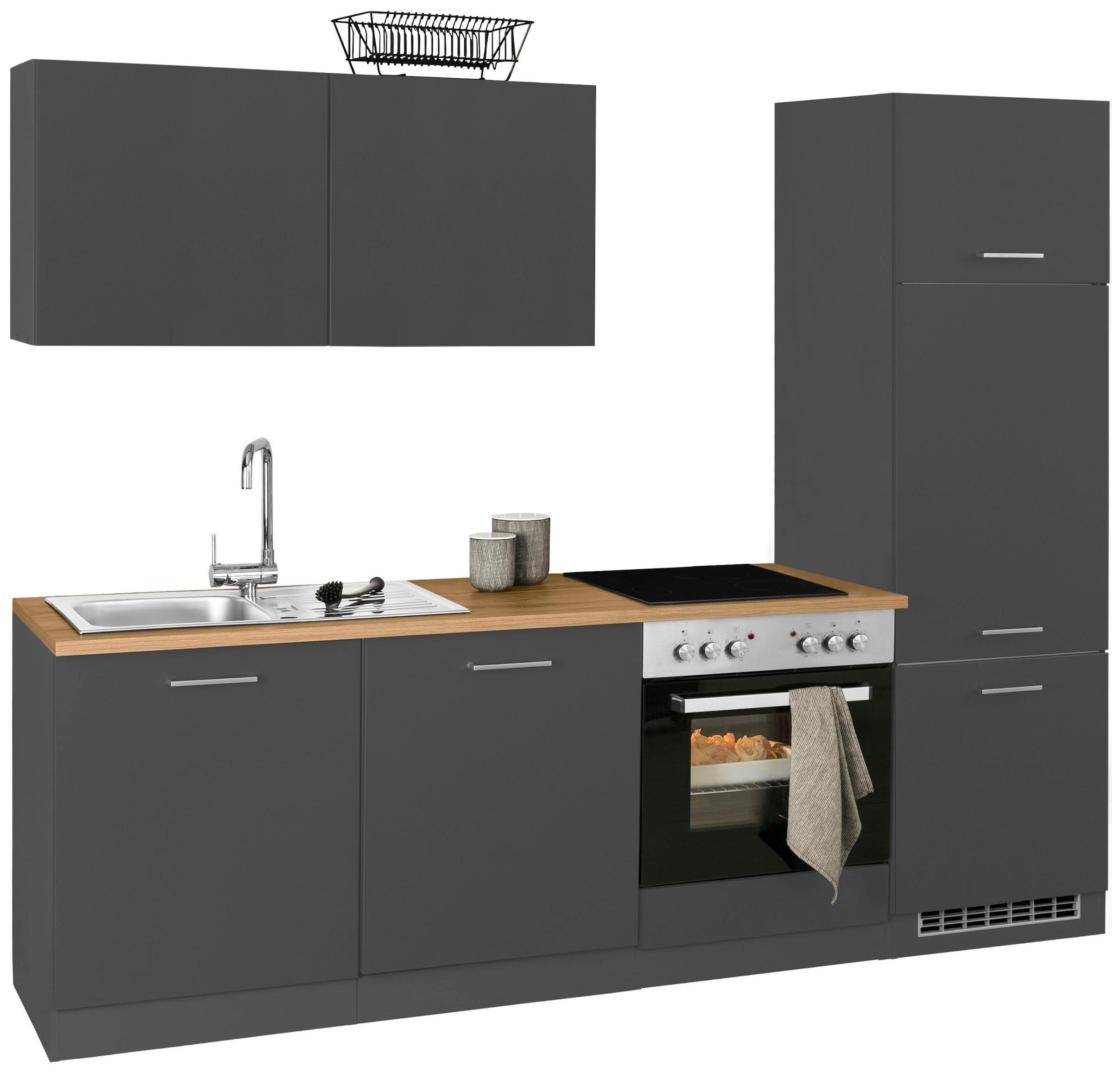 KOCHSTATION Küchenzeile »KS-Kehl«, ohne E-Geräte, Breite 240 cm, für Kühlschrank