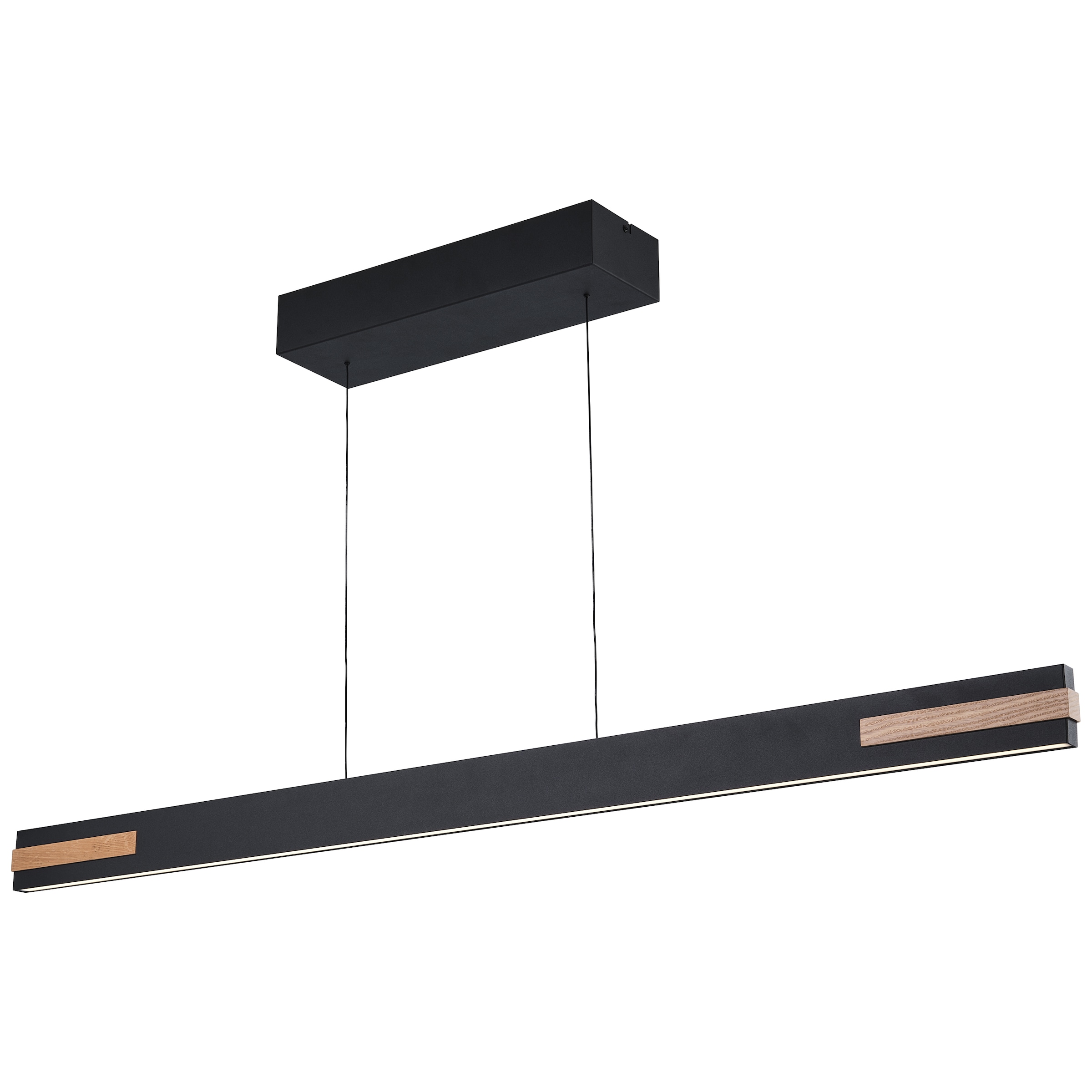 lumiCouture LED Pendelleuchte »Streamline« LED-Modul 1 Stk. Warmweiß 130 x 2 x 150 cm, 3700 lm 2700 K, Aluminium/Holz, schwarz braun