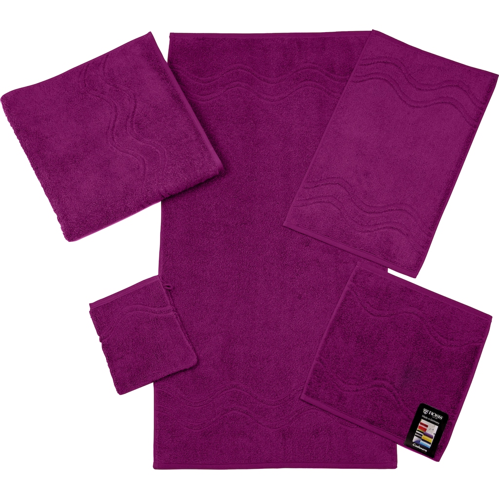 ROSS Gästehandtuch »Cashmere feeling«, (6 St.), mit Wellen-Bordüre