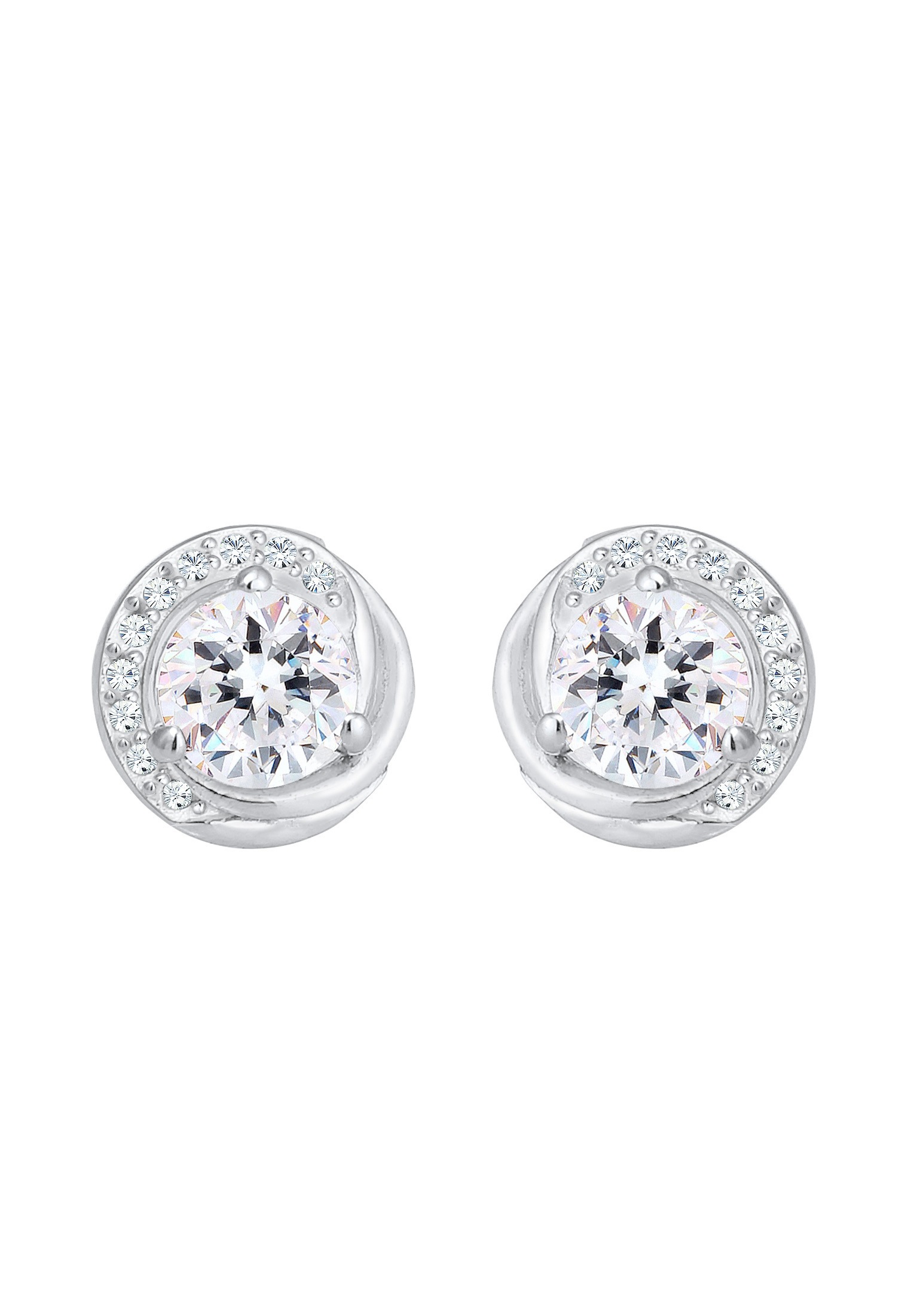 Elli Paar Ohrstecker »Ohrringe Ohrstecker Glas Kristalle Weiß 925 Sterling Silber«