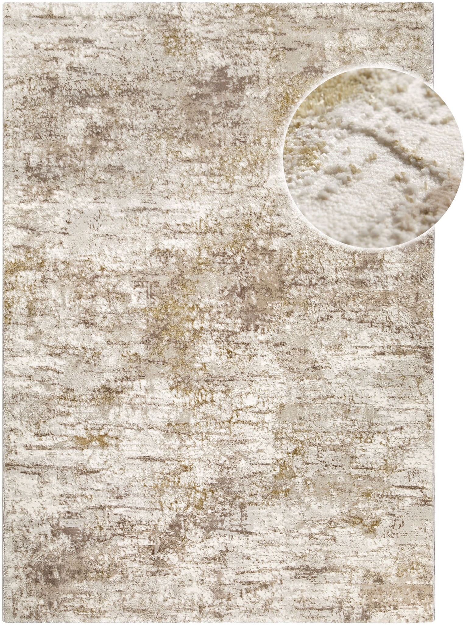 OTTO home Teppich »Aeliana«, rechteckig, 12 mm Höhe, weicher Kurzflor, Hoch Tief, Skandi, Vintage, Wohnzimmer, Schlafzimmer