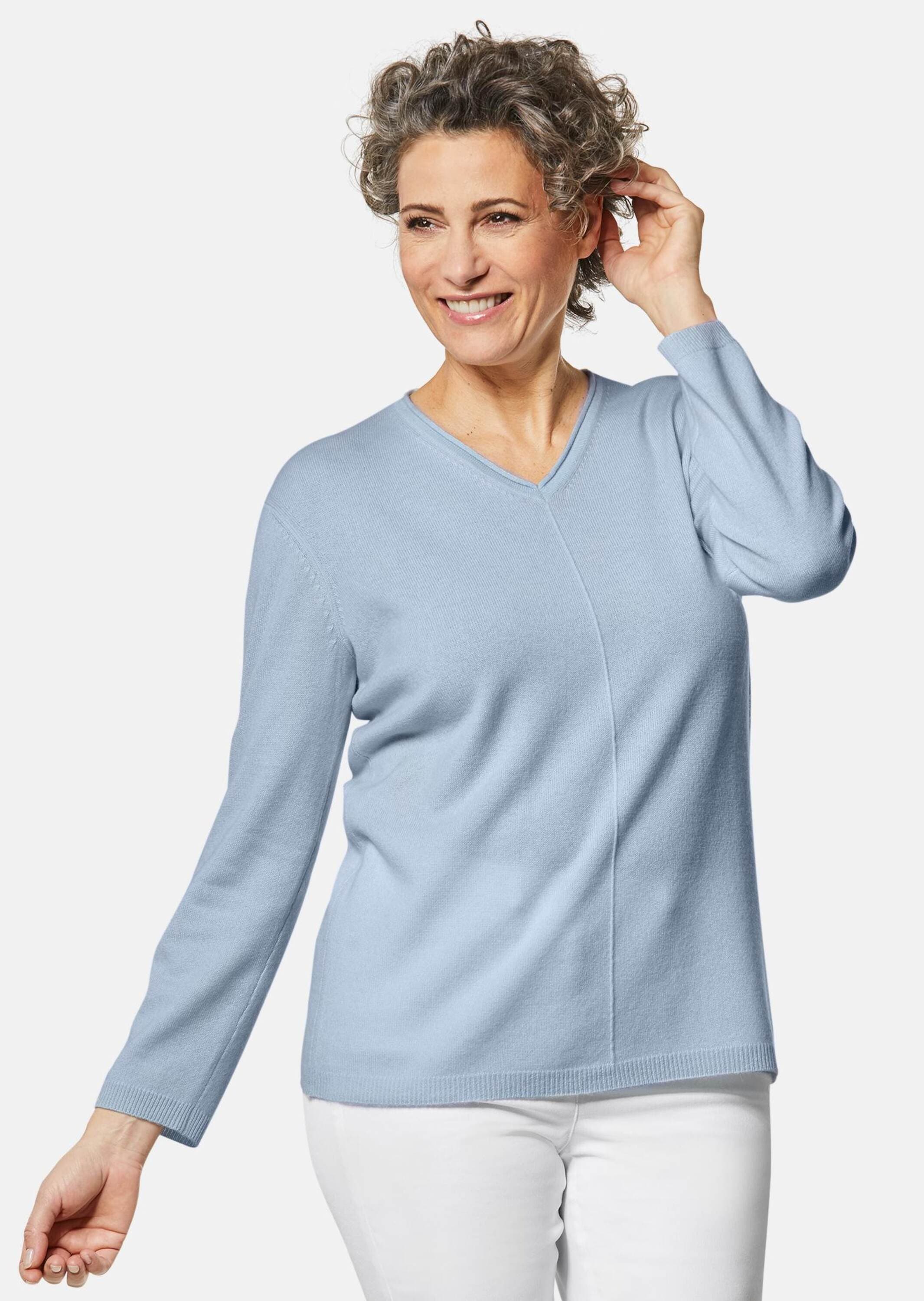 GOLDNER Strickpullover »Kurzgröße Kaschmirpullover mit V-Ausschnitt«