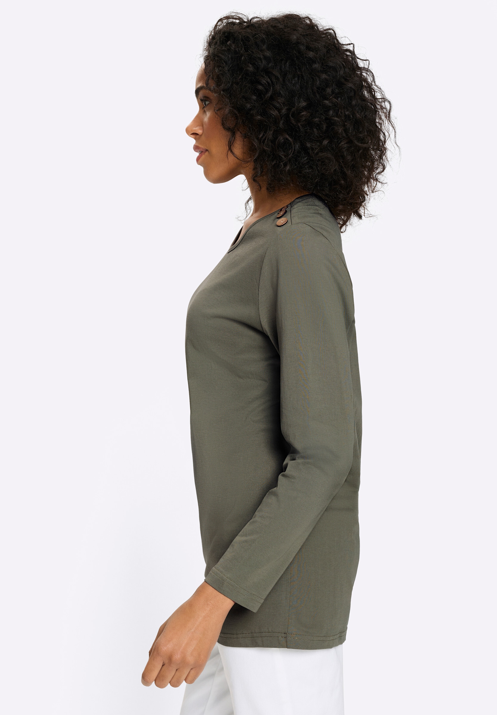Sieh an! Longshirt »Longshirt Longshirt mit Zierknöpfen«