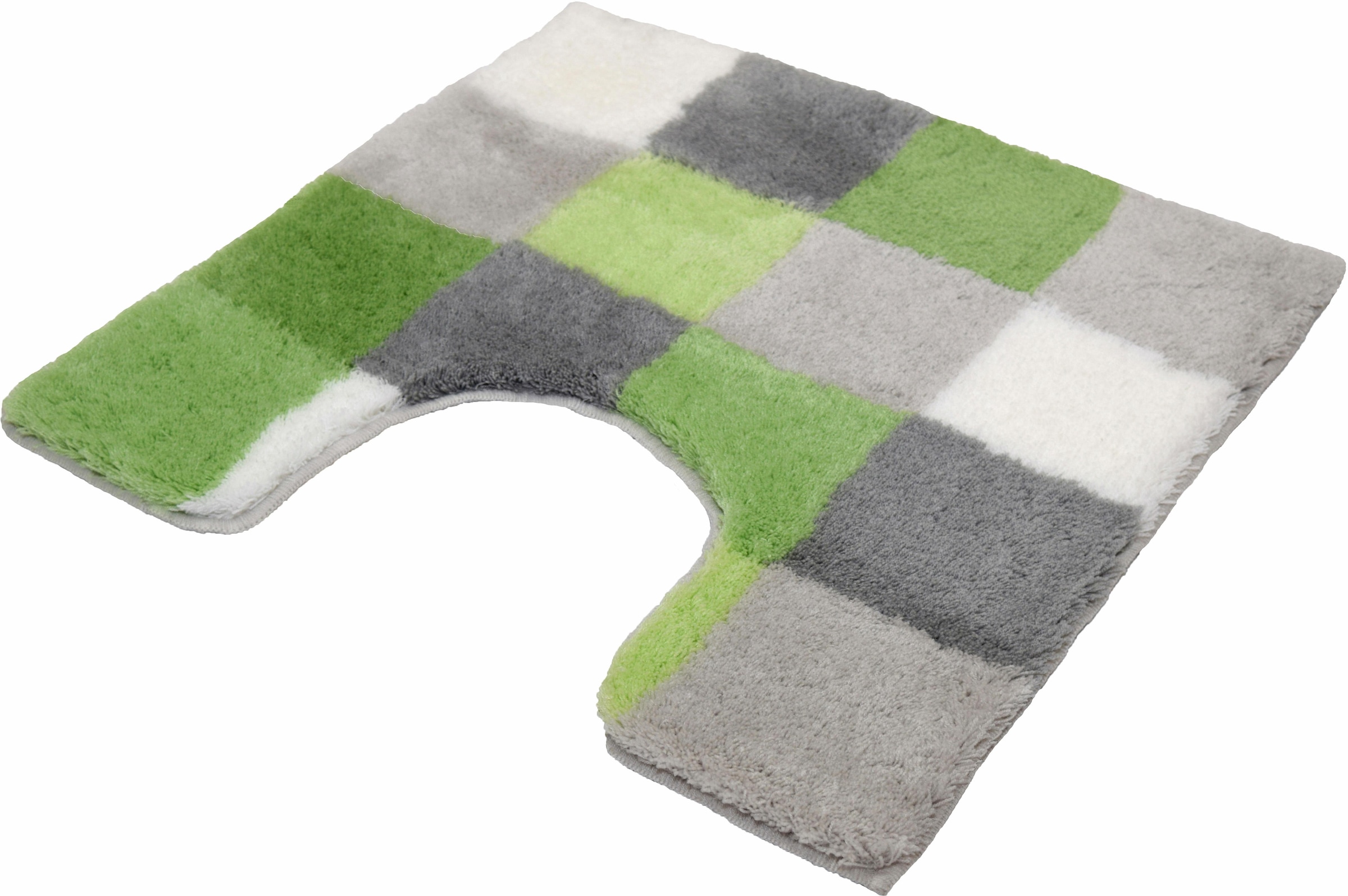 Kleine Wolke Badematte »Caro«, rutschhemmend beschichtet, fußbodenheizungsgeeignet, Badteppich, modernes Karo-Muster, Pastell-Farben, waschbar