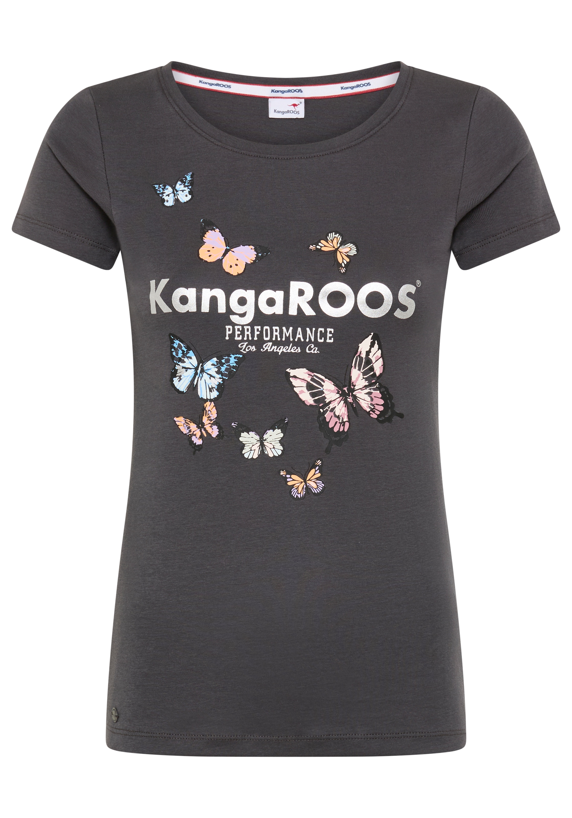 KangaROOS T-Shirt Kurzarm,  körpernahe Passform,  aus Rippware